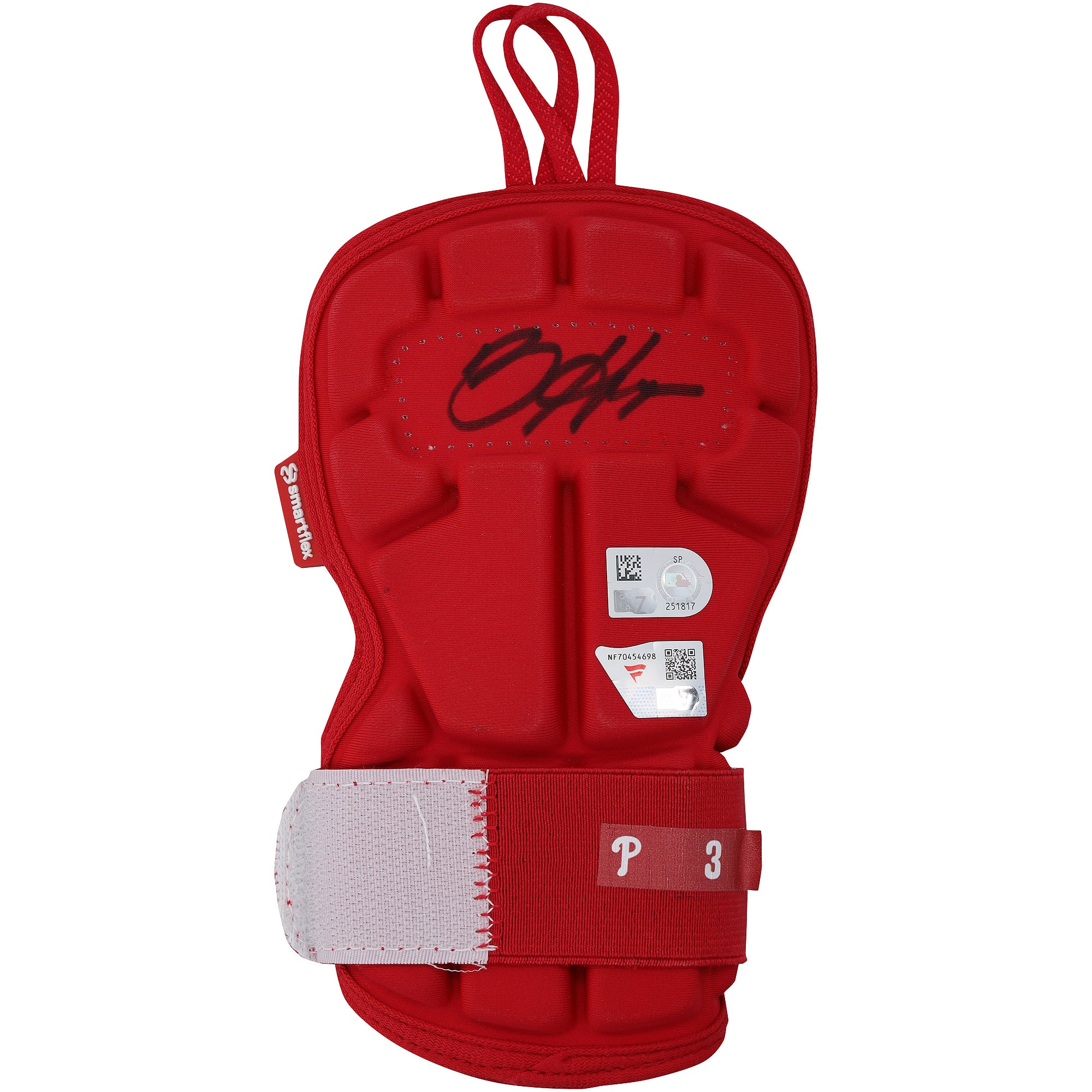 Jambe de baseball rouge autographiée par Bryce Harper (Philadelphie Phillies), utilisée en match lors de la saison 2026 de la MLB - NF70454698