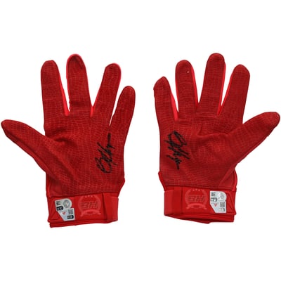 Bryce Harper Philadelphia Phillies Autographed Fanatics Authentic Game-Used Red Under Armour Batting Gloves from the 2026 MLB Season