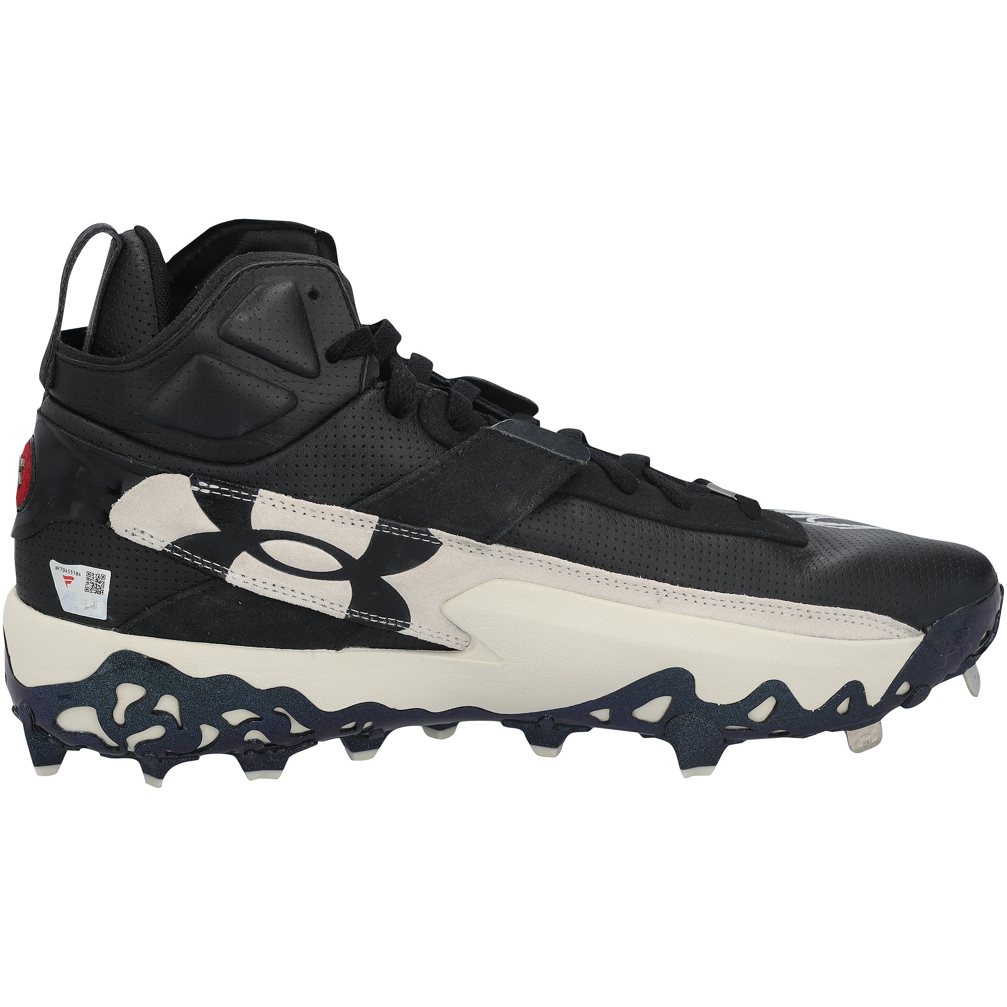 Crampons noirs Under Armour autographiés par Bryce Harper, joueurs des Phillies de Philadelphie, saison 2026 de la MLB.