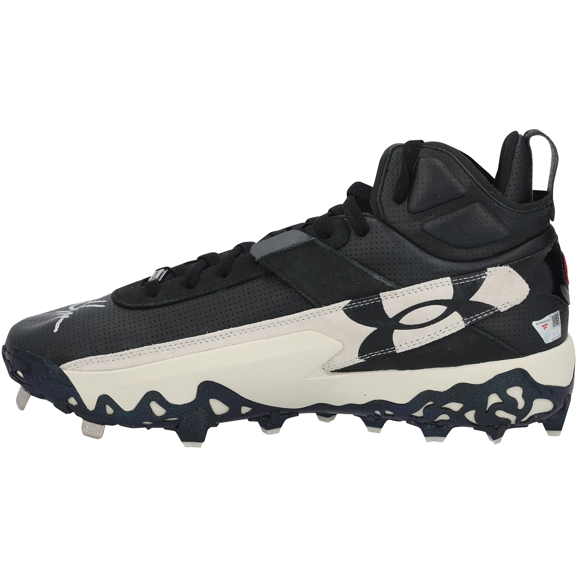 Crampons noirs Under Armour autographiés par Bryce Harper, joueurs des Phillies de Philadelphie, saison 2026 de la MLB.