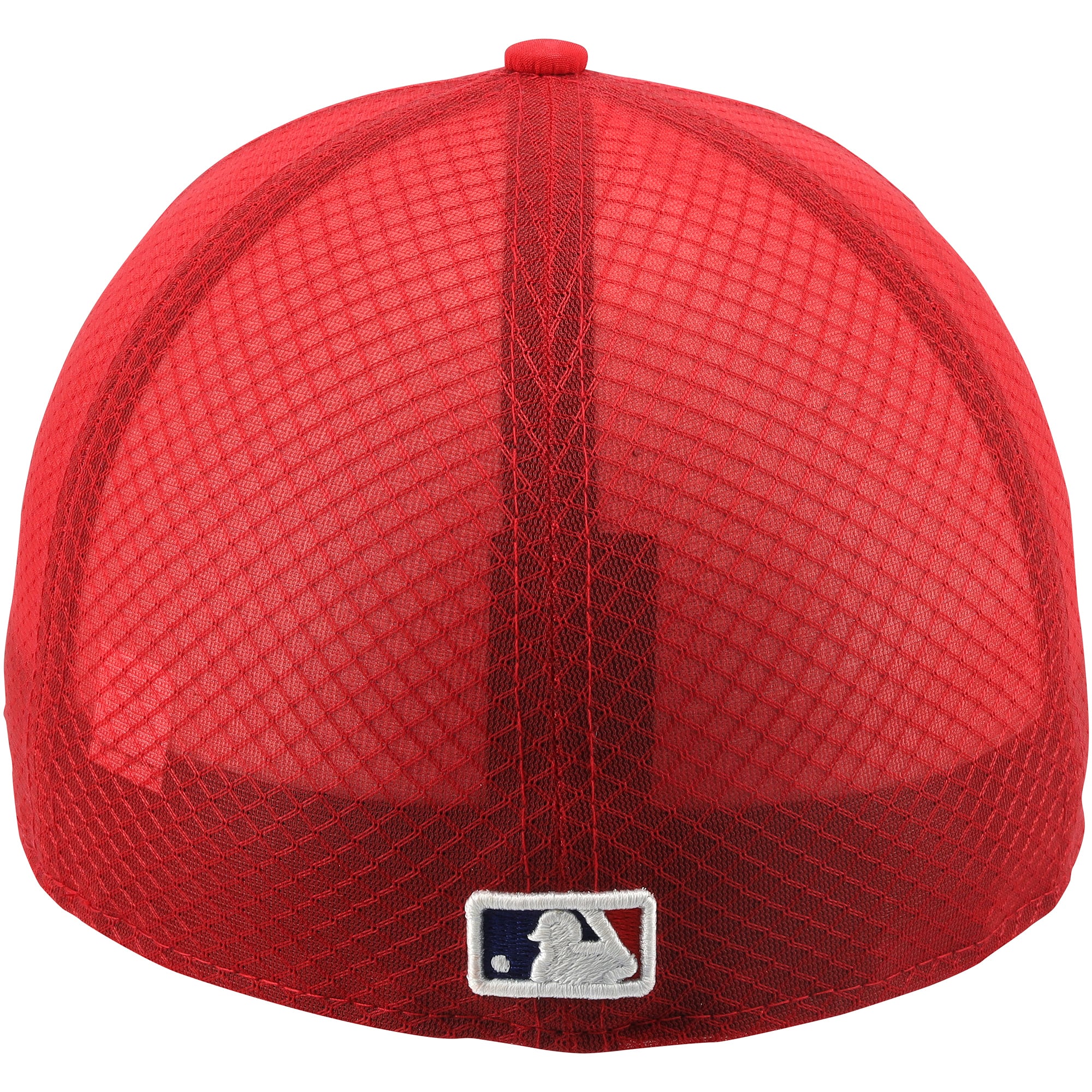 Casquette rouge autographiée et portée par Bryce Harper, joueur des Phillies de Philadelphie, lors de la saison 2026 de la MLB.