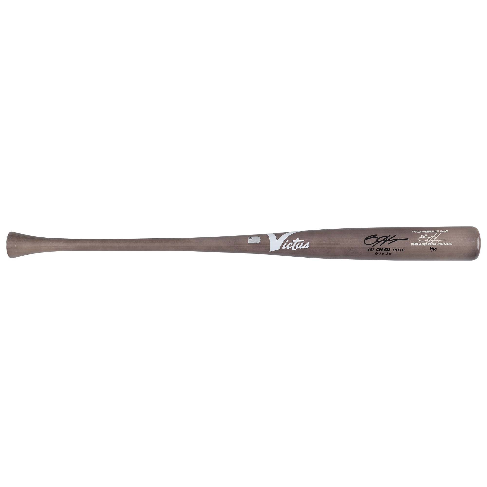Bryce Harper Philadelphia Phillies Autographed Victus Game Model Bat with "1st Career Cycle 6/20/26" Inscription - Limited Edition of 10
