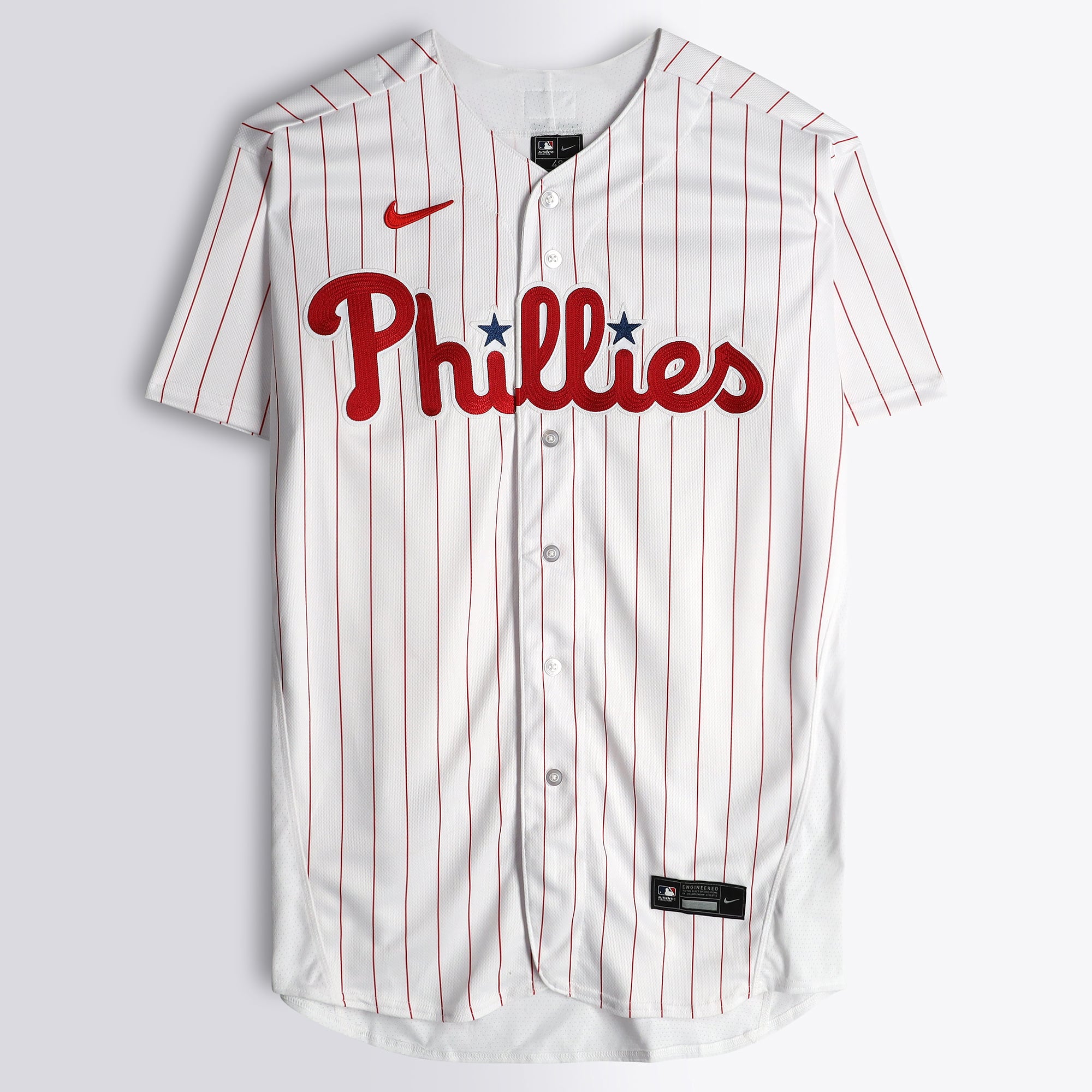 Maillot authentique Nike blanc autographié par Bryce Harper (Philadelphia Phillies) - Illustration de Lady Jday - Édition limitée n° 1/1 - NF70445028