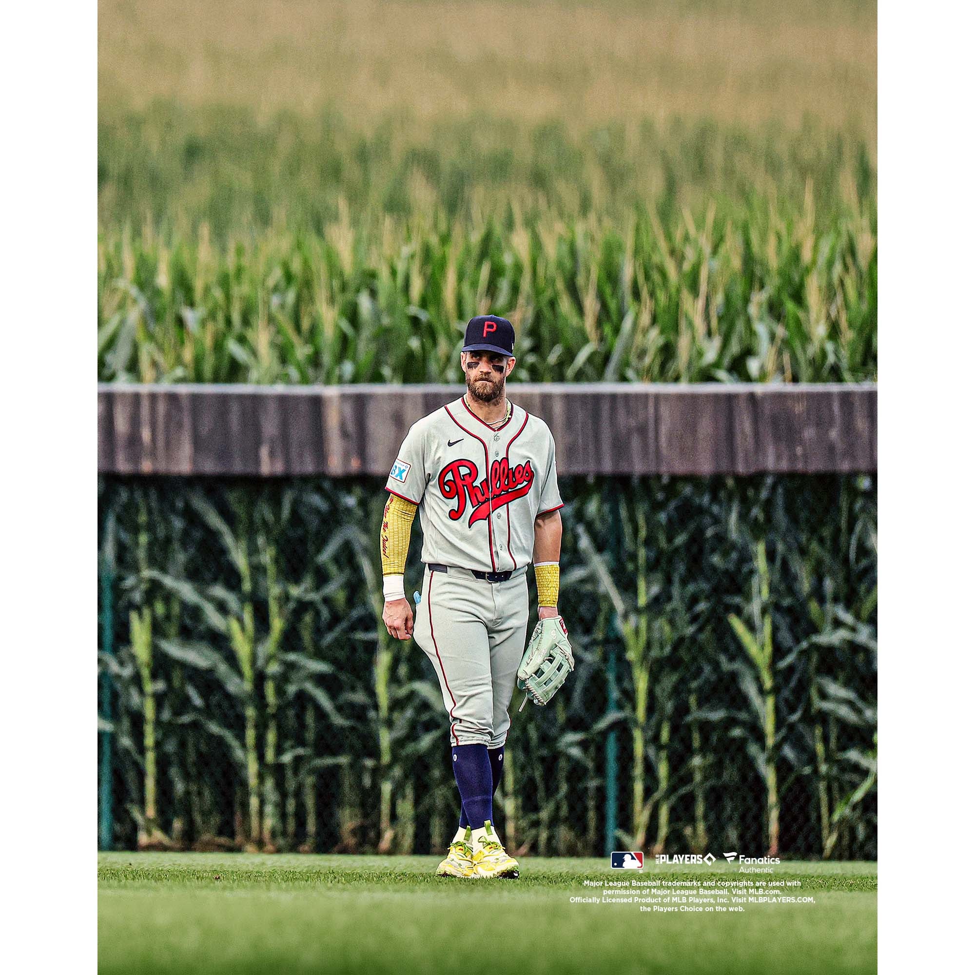 Bryce Harper Philadelphia Phillies Unsigned 2026 MLB at Field of Dreams Outfield Photograph