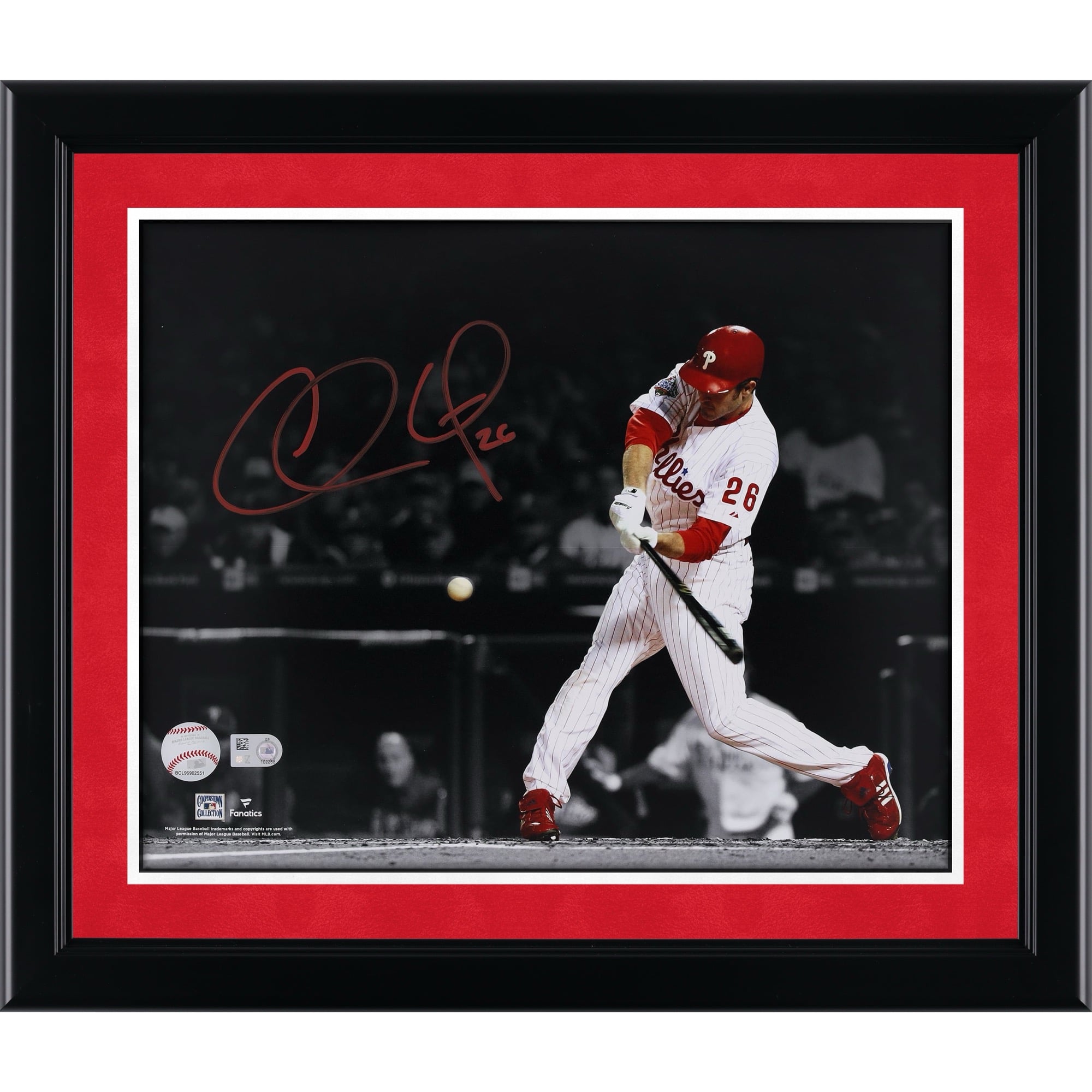 Chase Utley Philadelphia Phillies Autographed 11" x 14" Swinging Spotlight Photograph