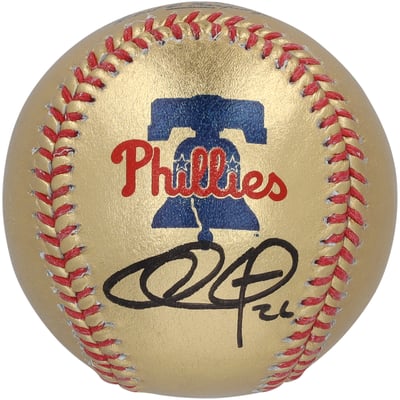 Chase Utley Philadelphia Phillies Autographed Fanatics Authentic Gold Leather Baseball  