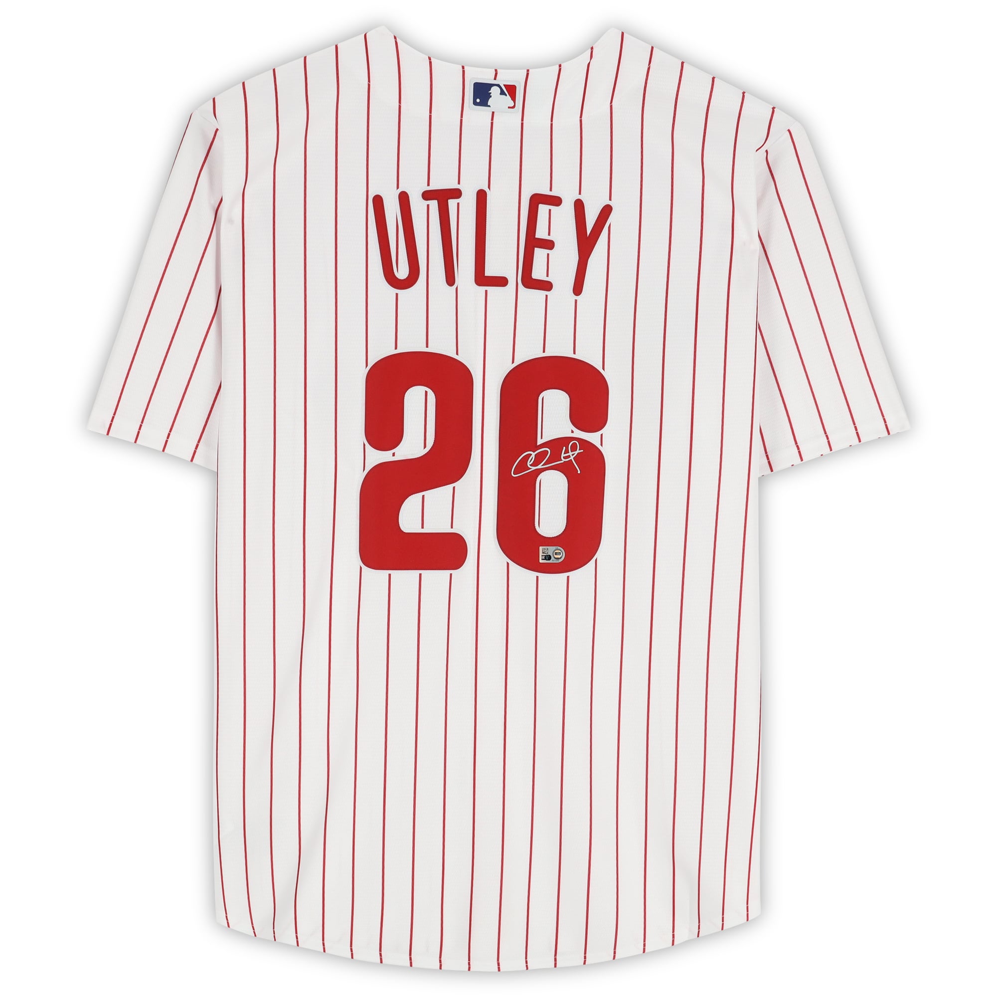 Chase Utley Philadelphia Phillies Autographed White Nike Replica Jersey