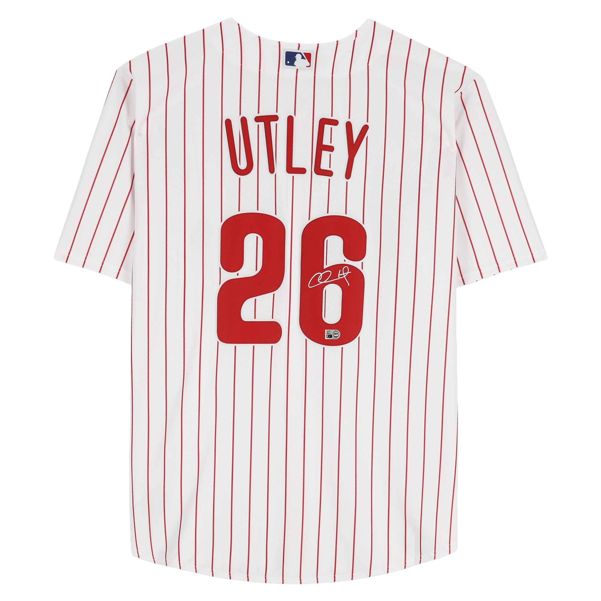 Chase Utley Philadelphia Phillies Autographed White Nike Replica Jersey