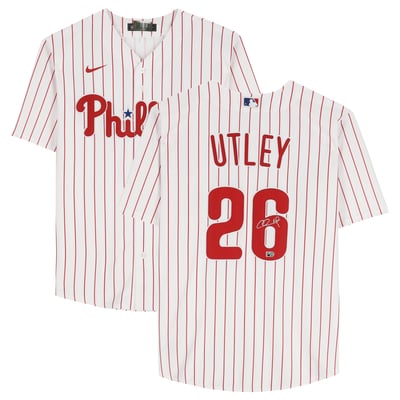 Chase Utley Philadelphia Phillies Autographed Fanatics Authentic White Nike Replica Jersey