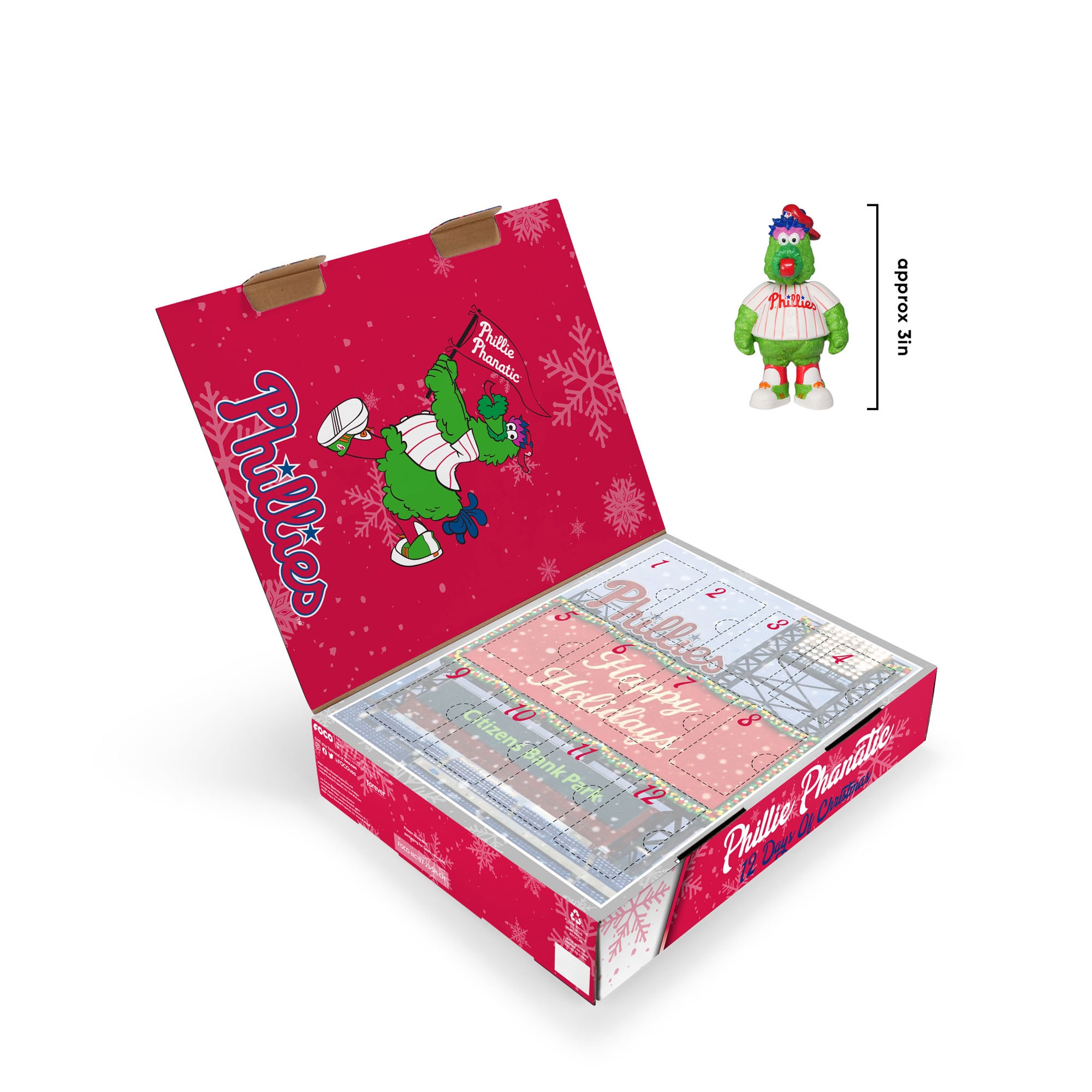 FOCO Philadelphia Phillies Mascot Bobblehead Advent Calendar