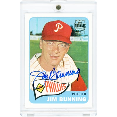 Jim Bunning Philadelphia Phillies Autographed 2002 Topps Archives #TAA-JBU Card