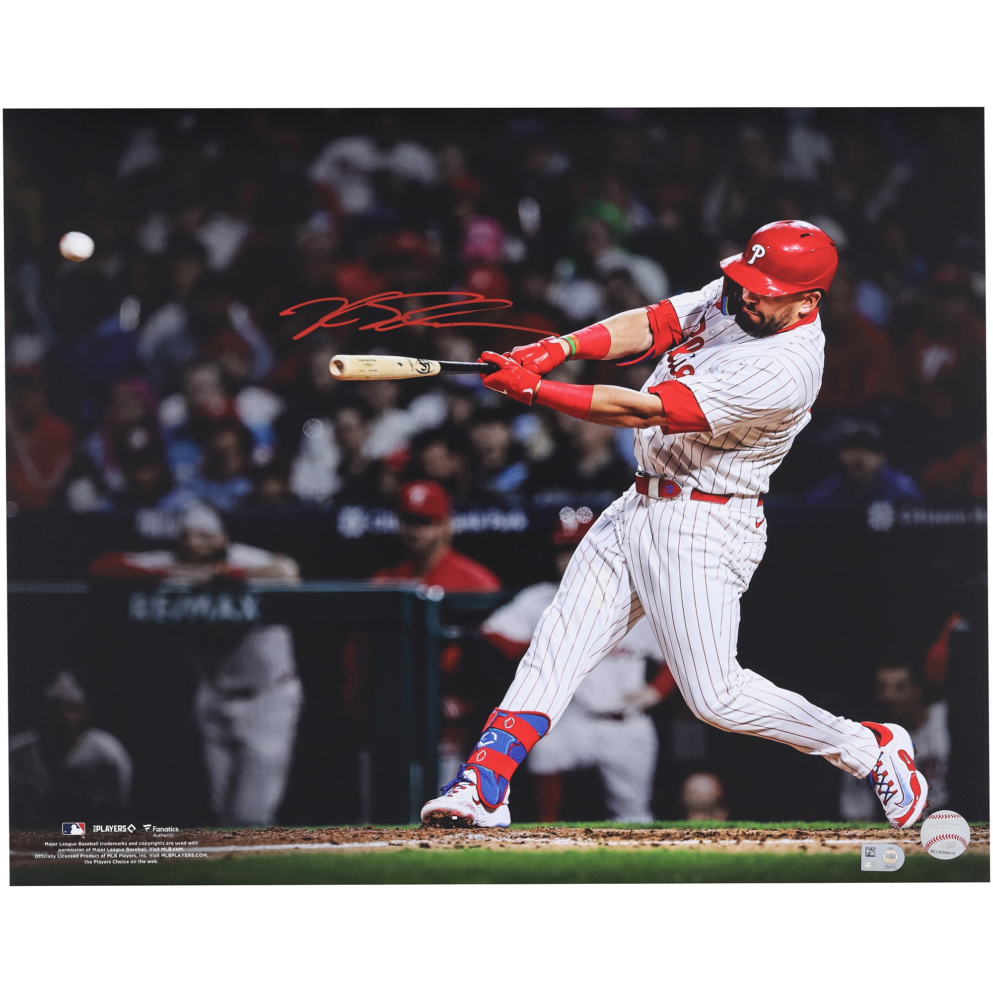 Kyle Schwarber Philadelphia Phillies Autographed 16" x 20" Home Run Spotlight Photograph