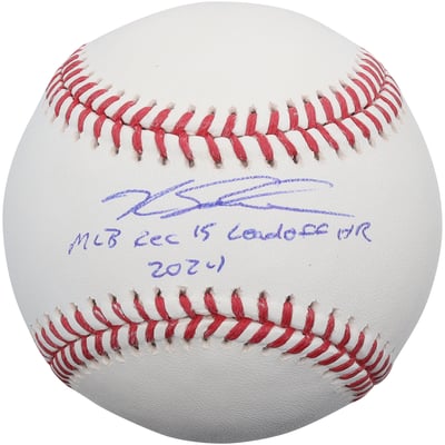 Kyle Schwarber Philadelphia Phillies Autographed Fanatics Authentic Baseball with "MLB Rec 15 Leadoff HR 2024" Inscription - Limited Edition of 10