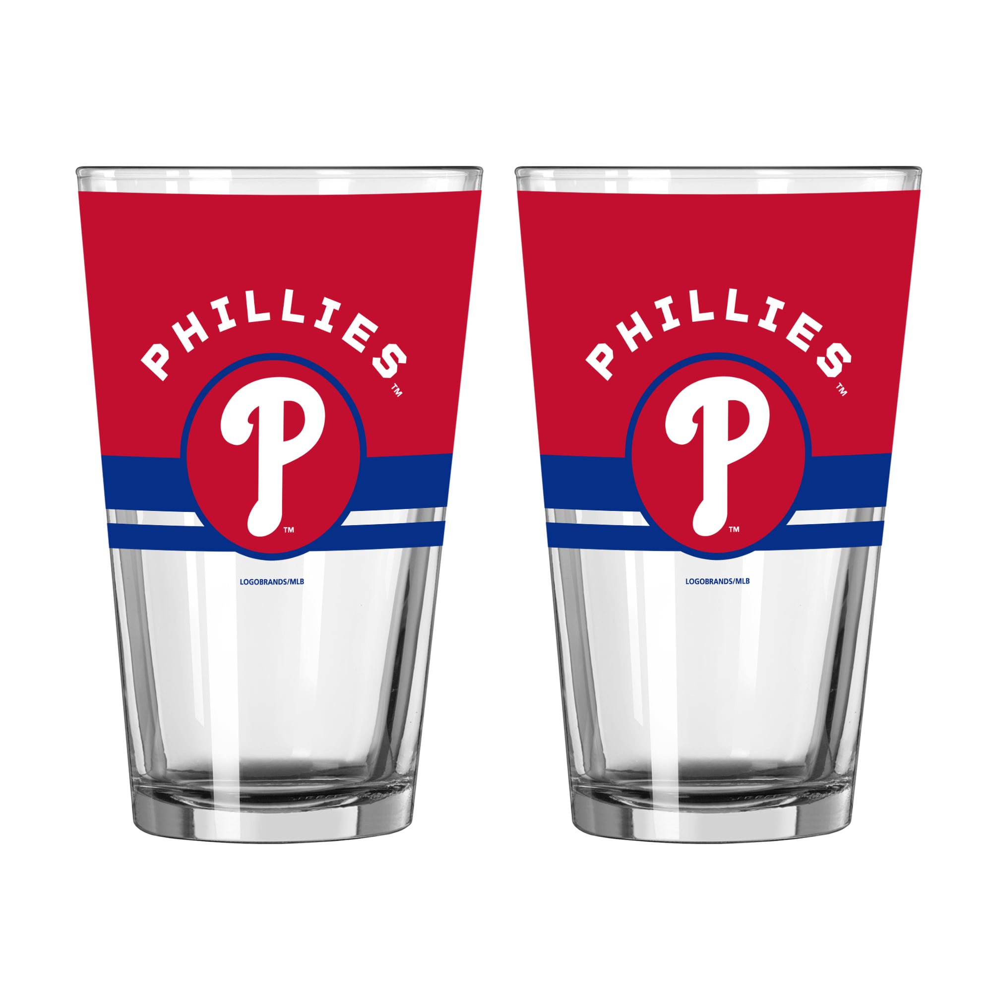 Ensemble de deux verres à bière Horizon de 473 ml (16 oz) Logo Brands Philadelphia Phillies
