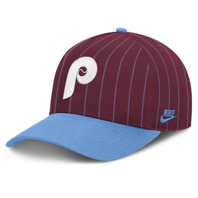 Philadelphia Phillies Nike Male Cooperstown Rise A-Frame Adjustable Hat - Burgundy/Light Blue