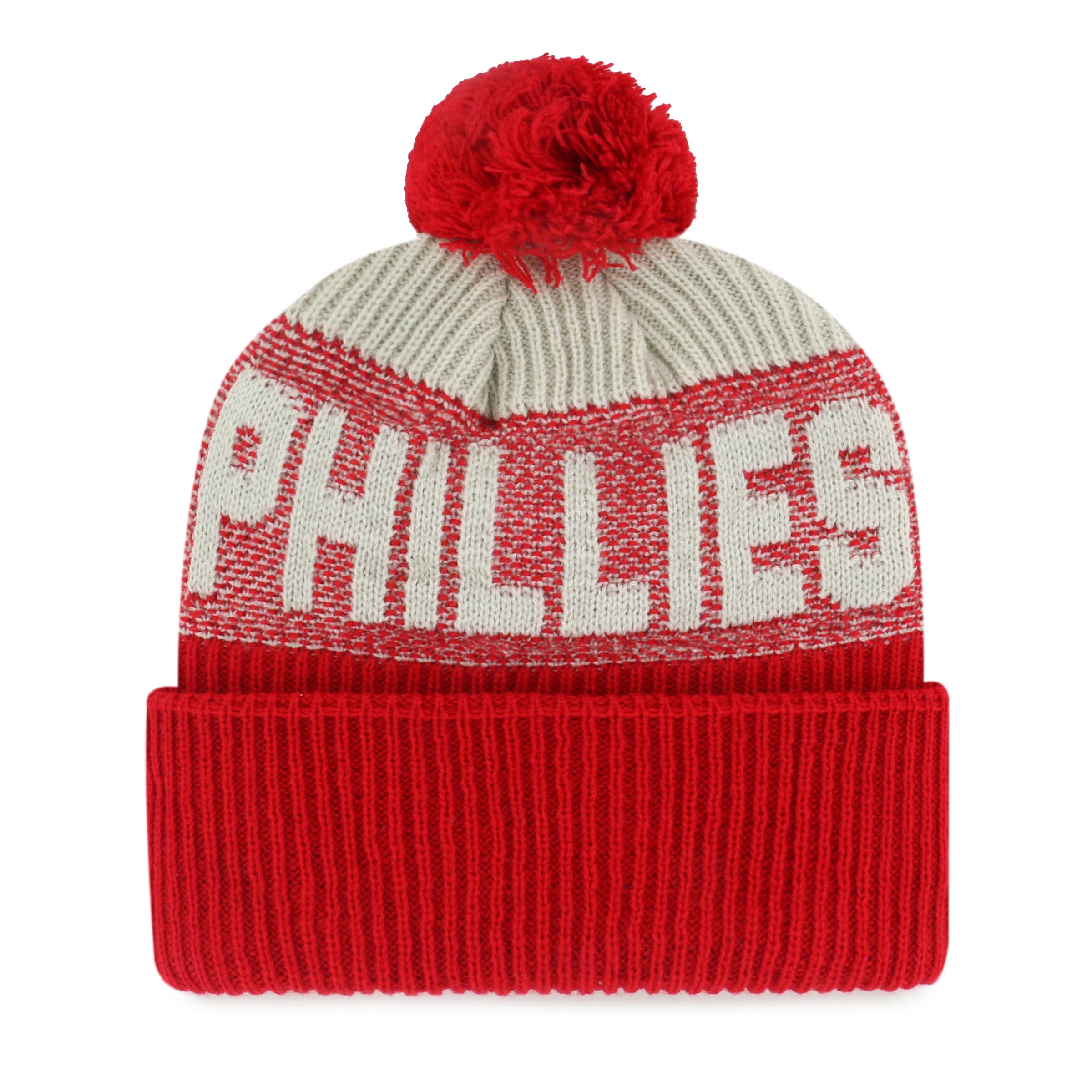 Bonnet à revers « Bone Chill » rouge '47 Philadelphia Phillies pour homme, avec pompon