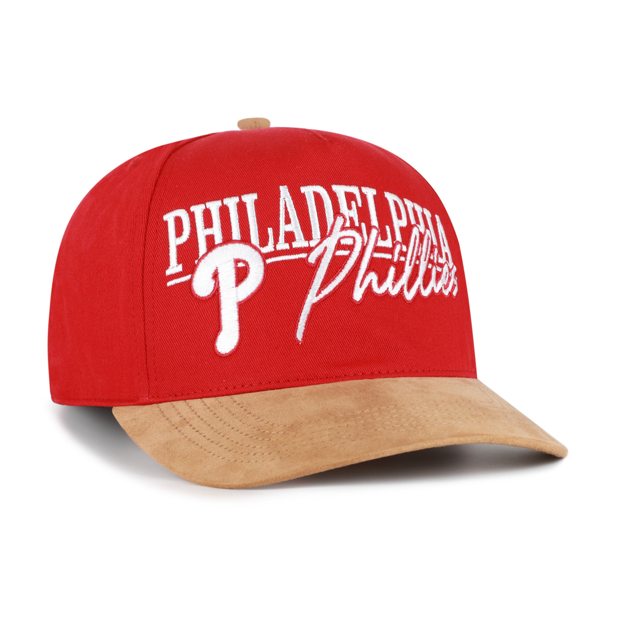 Men's '47 Red/Light Brown Philadelphia Phillies Scribe Line Hitch Adjustable Hat