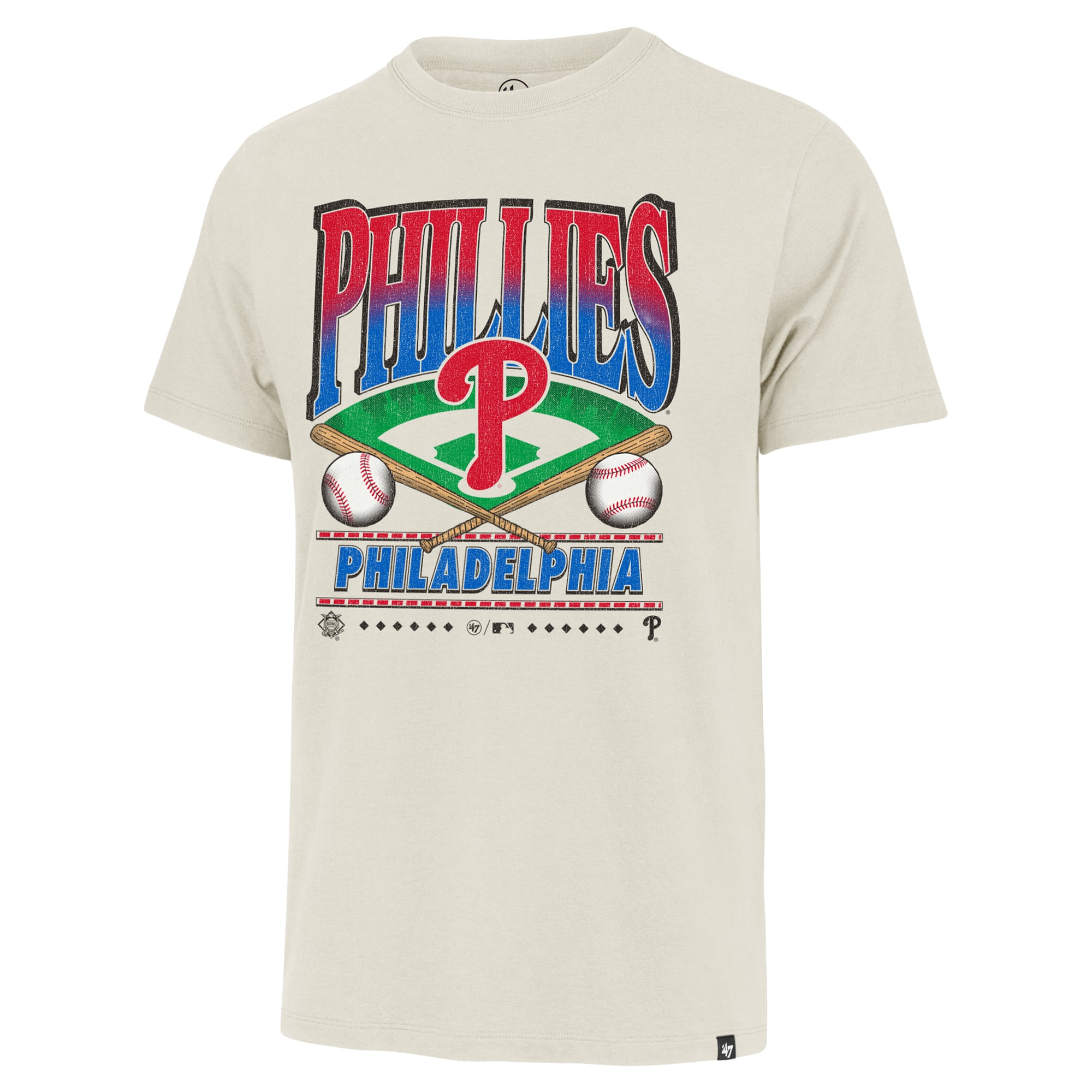 Men's '47  Tan Philadelphia Phillies Big & Tall Straight Shot T-Shirt