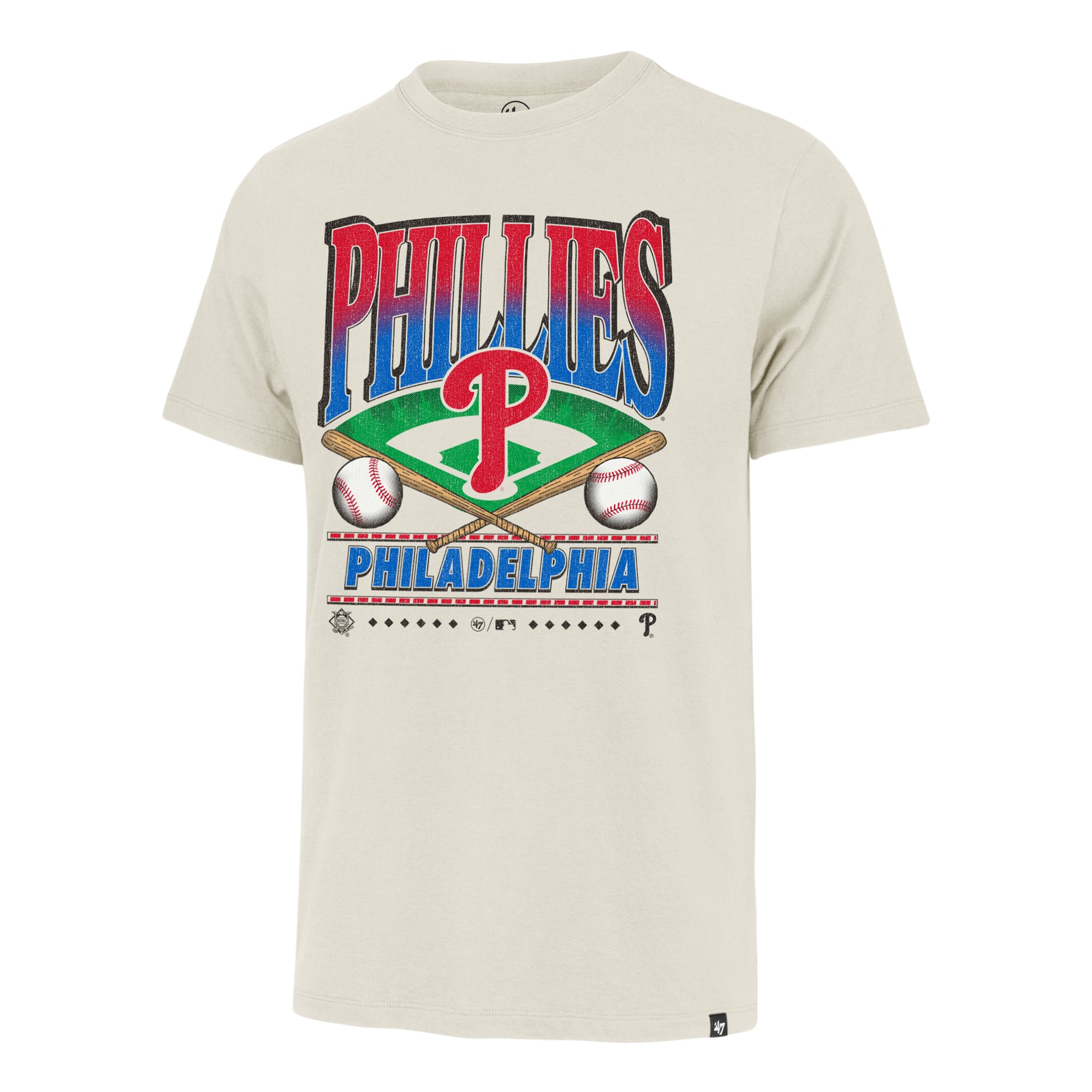 T-shirt homme '47 Tan Philadelphia Phillies Straight Shot Two Franklin
