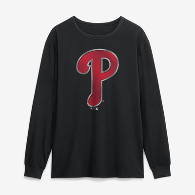 Philadelphia Phillies  Metallic Mascot Long Sleeve T-Shirt - Black