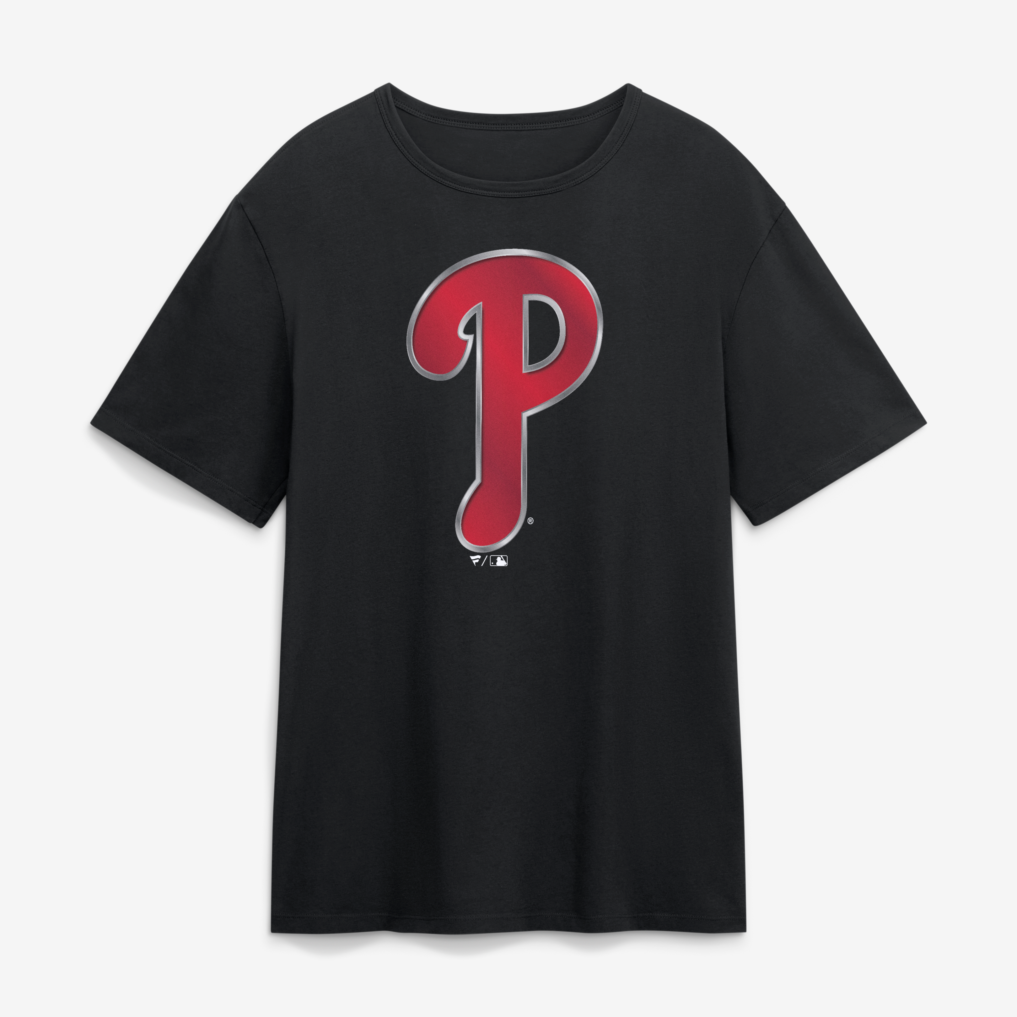 T-shirt noir pour homme avec mascotte métallique des Phillies de Philadelphie