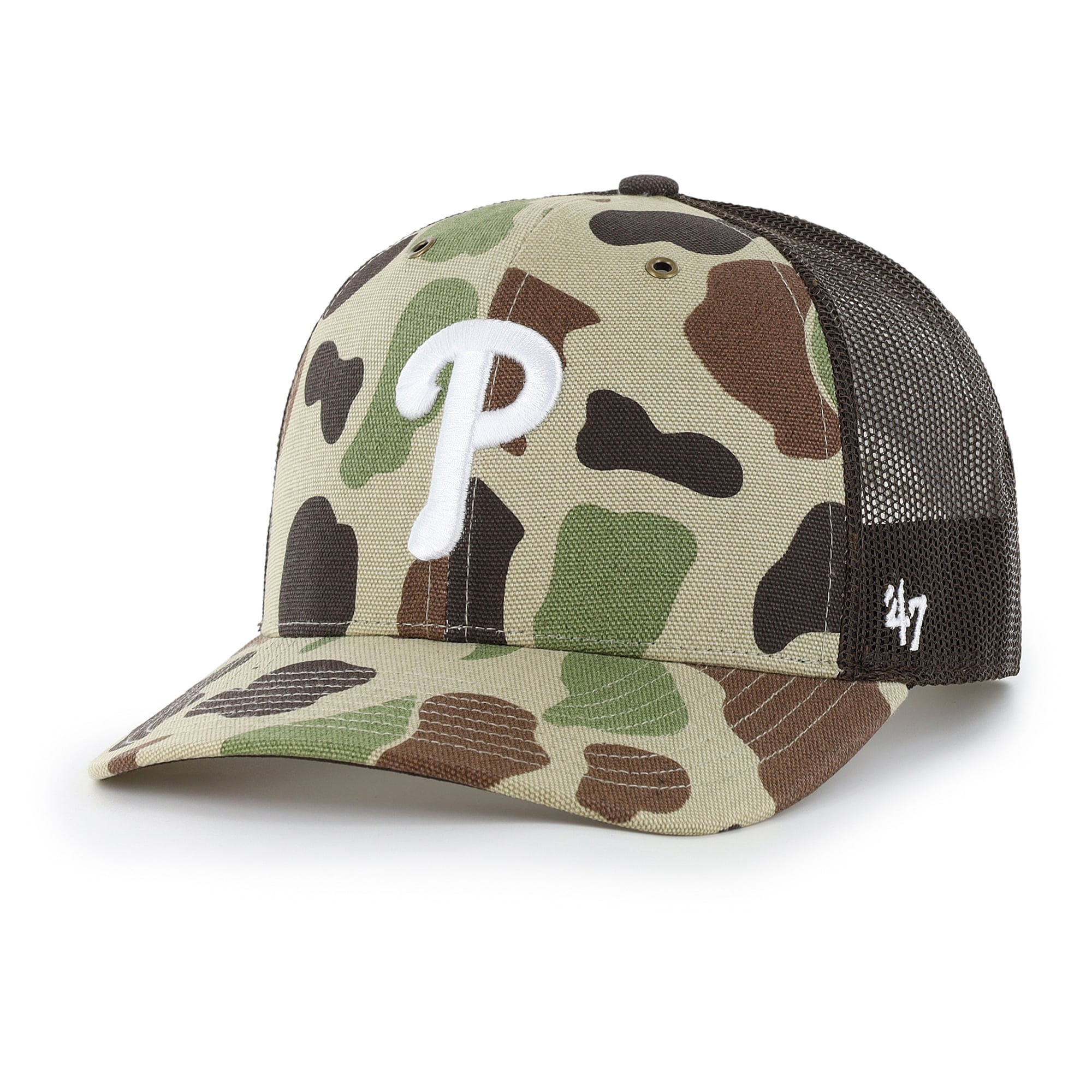 Casquette trucker ajustable Carhartt x '47 Camo Philadelphia Phillies Duck pour homme