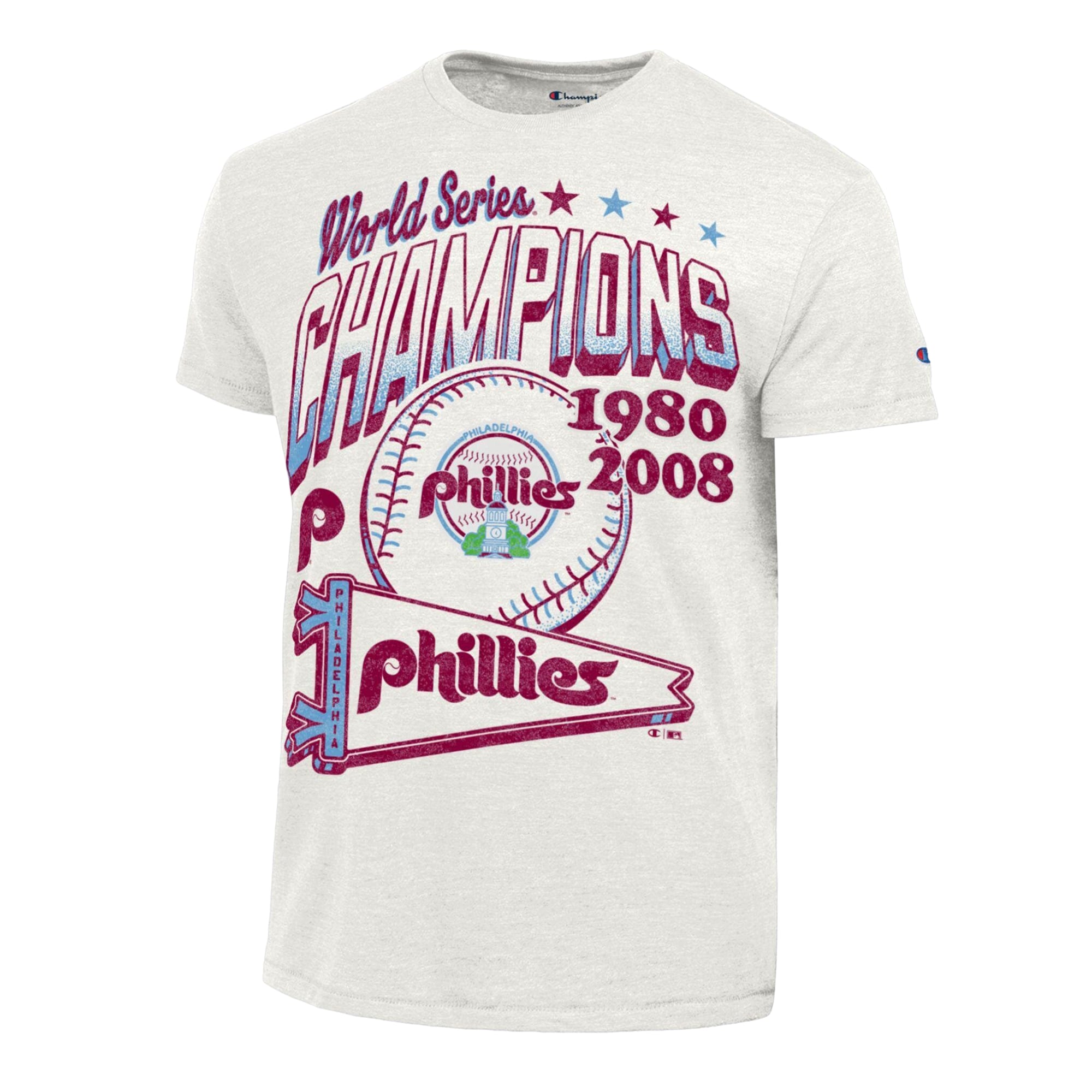 Men's Champion Cream Philadelphia Phillies Winning Tradition Cooperstown Collection Tri-Blend T-Shirt