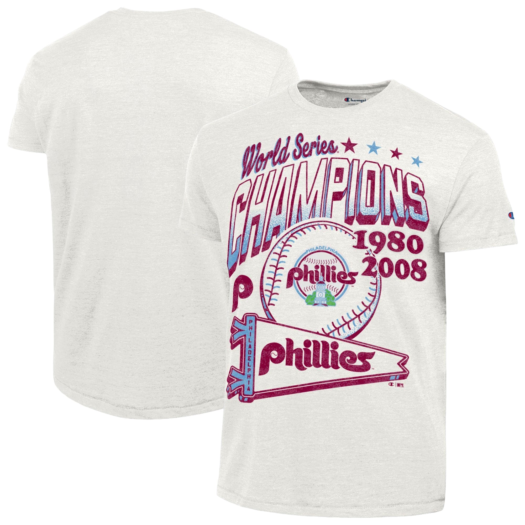 Men's Champion Cream Philadelphia Phillies Winning Tradition Cooperstown Collection Tri-Blend T-Shirt