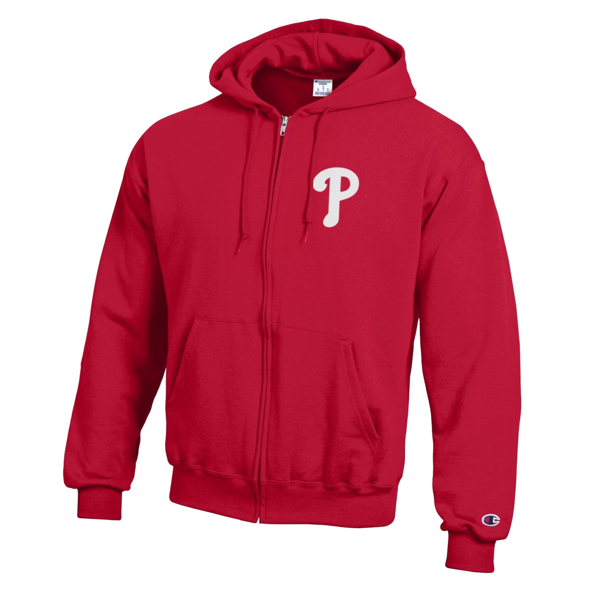 Men's Champion Red Philadelphia Phillies Powerblend Full-Zip Hoodie