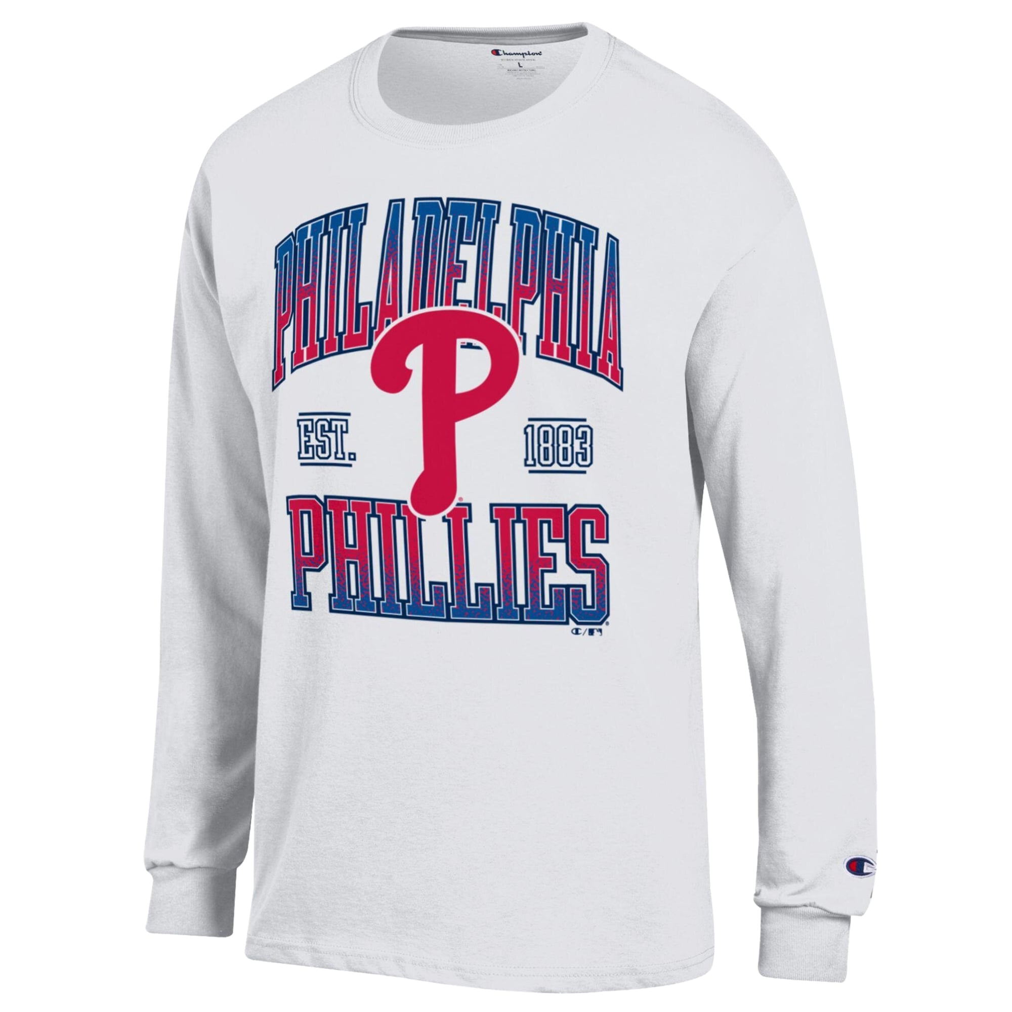 Men's Champion White Philadelphia Phillies Jersey Long Sleeve T-Shirt
