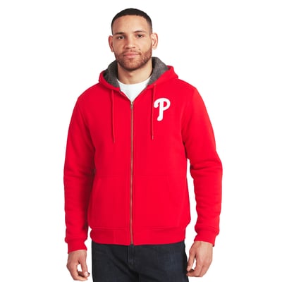 Philadelphia Phillies Darius Rucker Collection by Fanatics Sherpa Lined Full-Zip Sweatshirt - Red/Gray