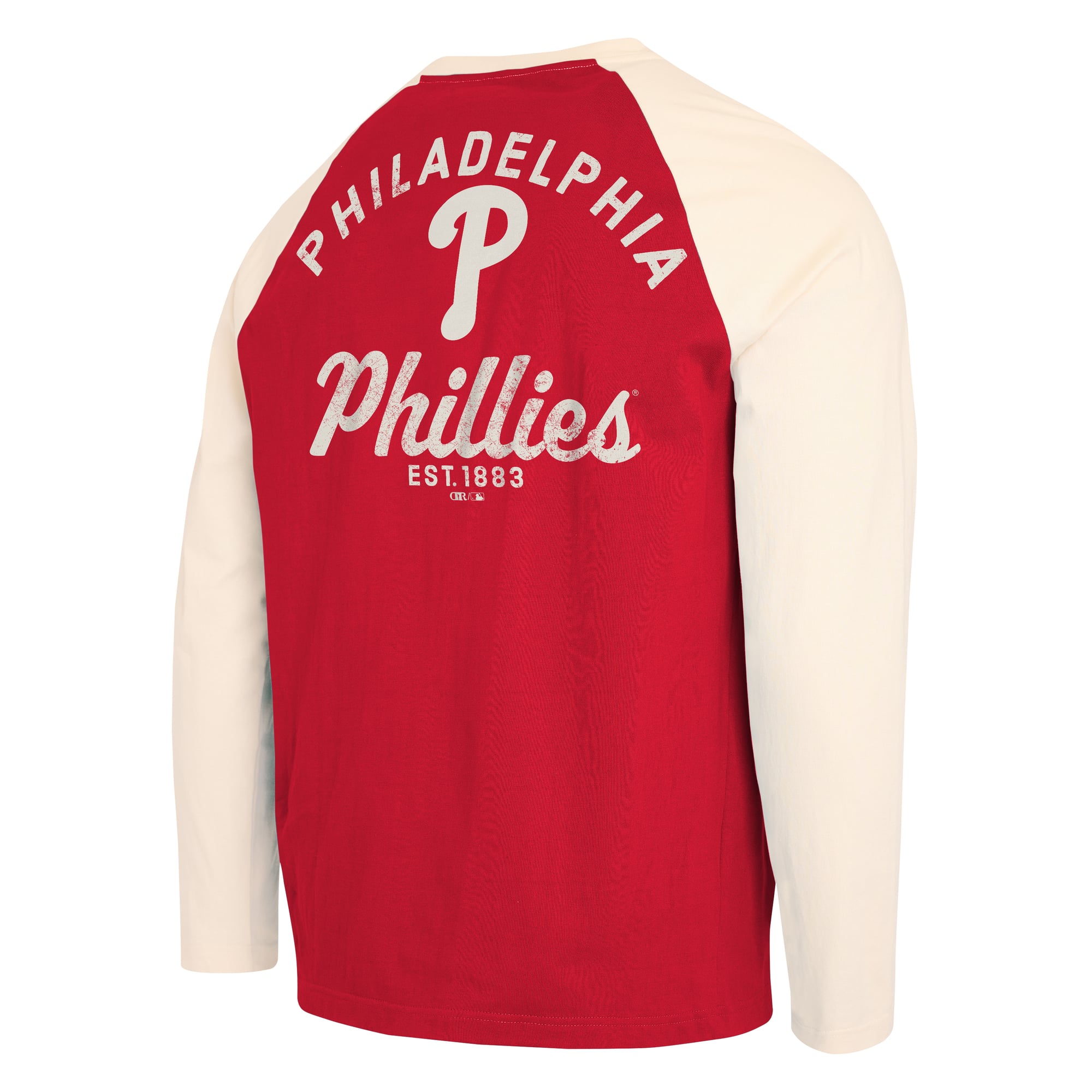Collection Darius Rucker pour homme par Fanatics, T-shirt Henley à manches longues rouge et blanc des Phillies de Philadelphie