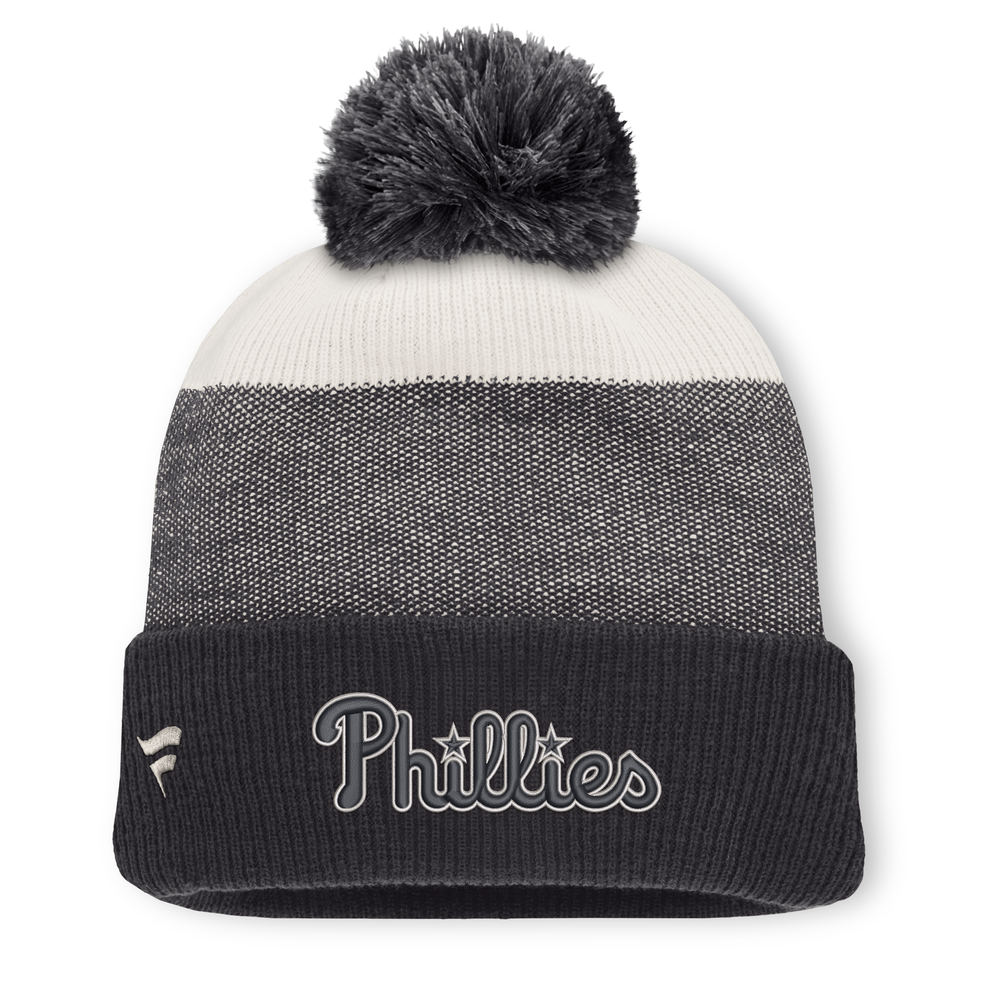 Men's Fanatics Charcoal/Gray Philadelphia Phillies Cuffed Knit Hat with Pom