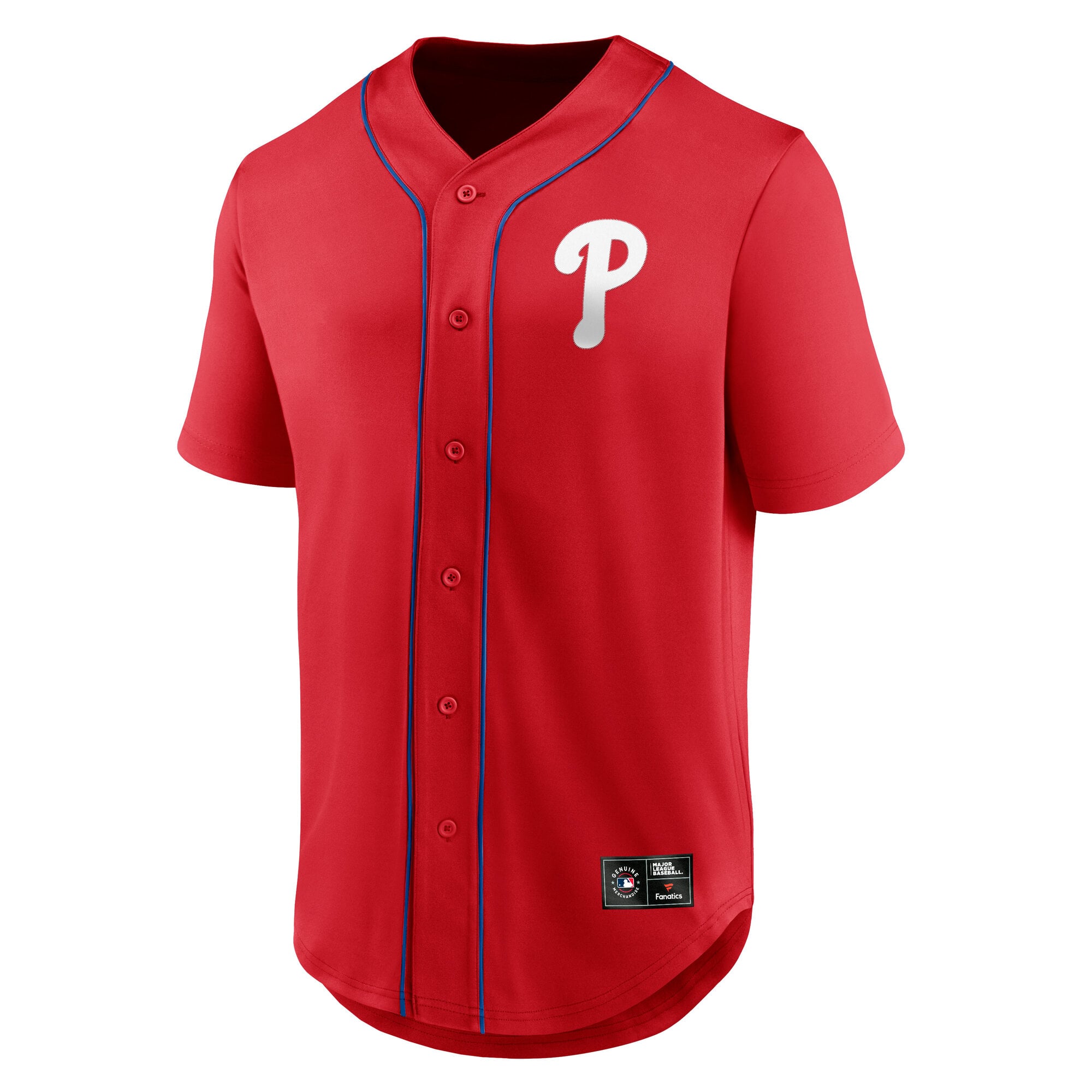 Chemise boutonnée rouge Philadelphia Phillies pour homme, de la marque Fanatics.
