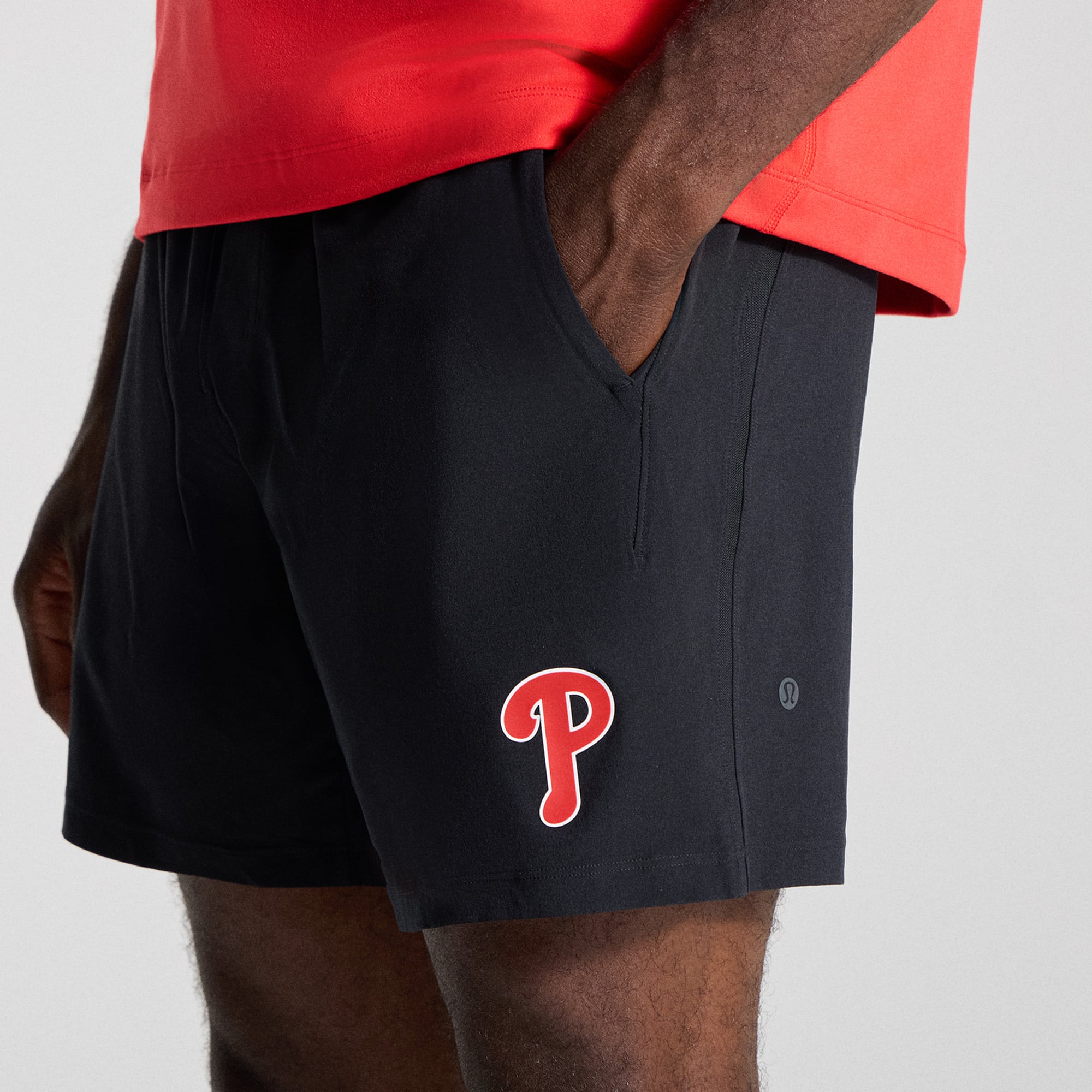 Short sans doublure Pace Breaker Philadelphia Phillies noir pour homme, 7 pouces