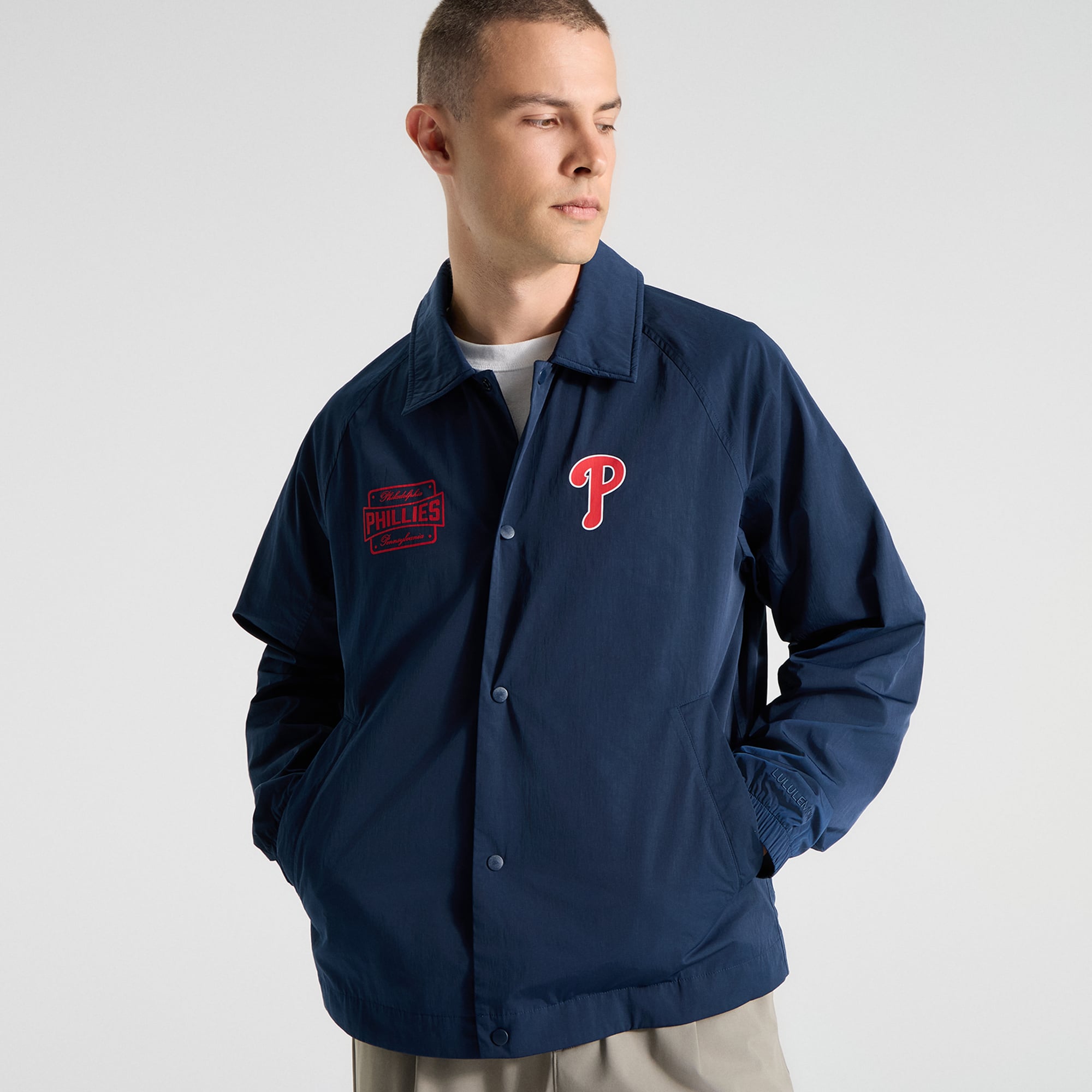 Men's lululemon True Navy Philadelphia Phillies Raglan Coaches Jacket