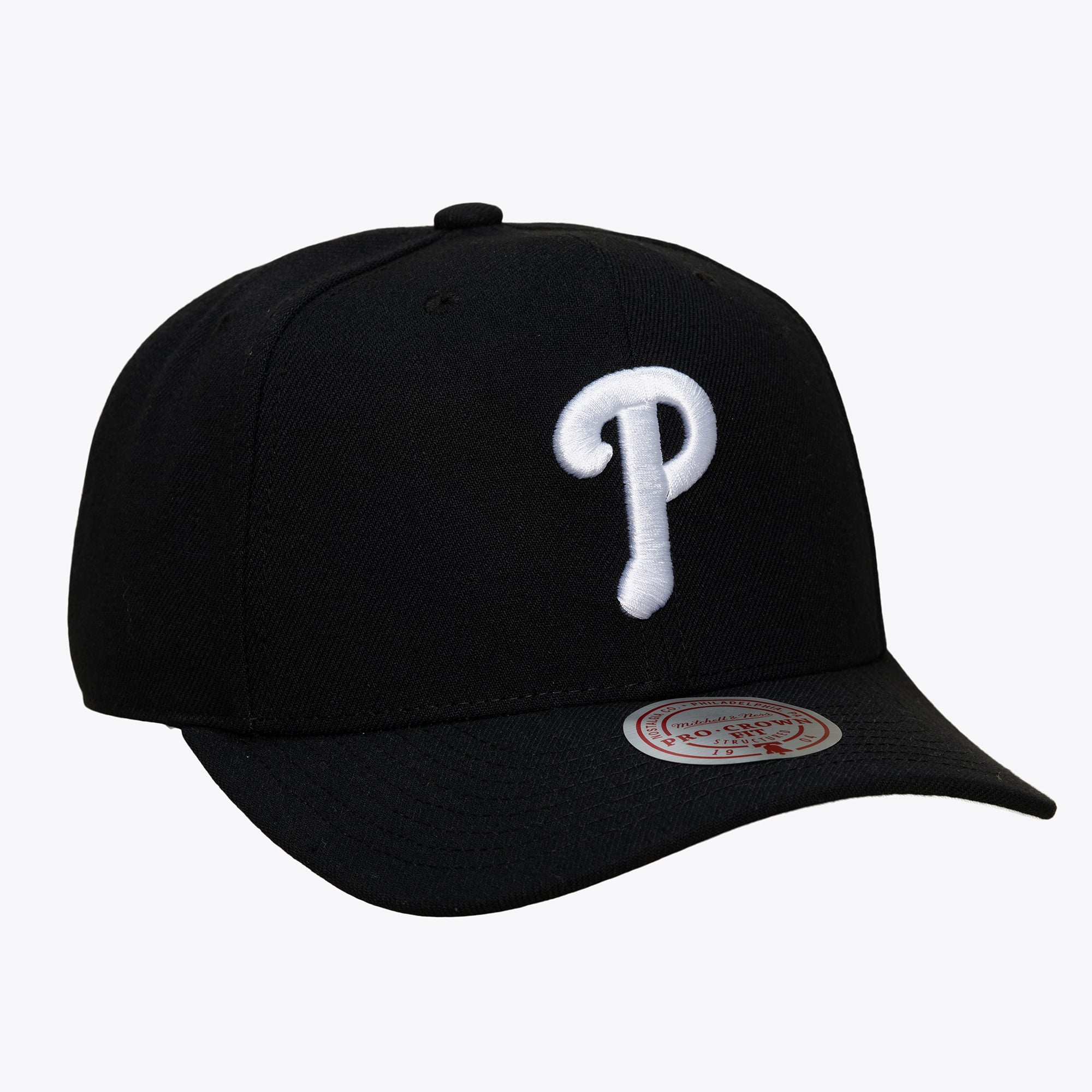 Men's Mitchell & Ness Black Philadelphia Phillies Black and White Pro Crown Snapback