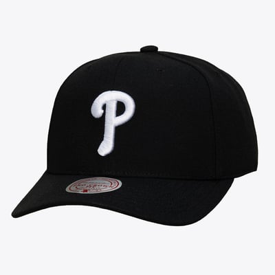 Philadelphia Phillies Mitchell & Ness Black and White Pro Crown Snapback - Black
