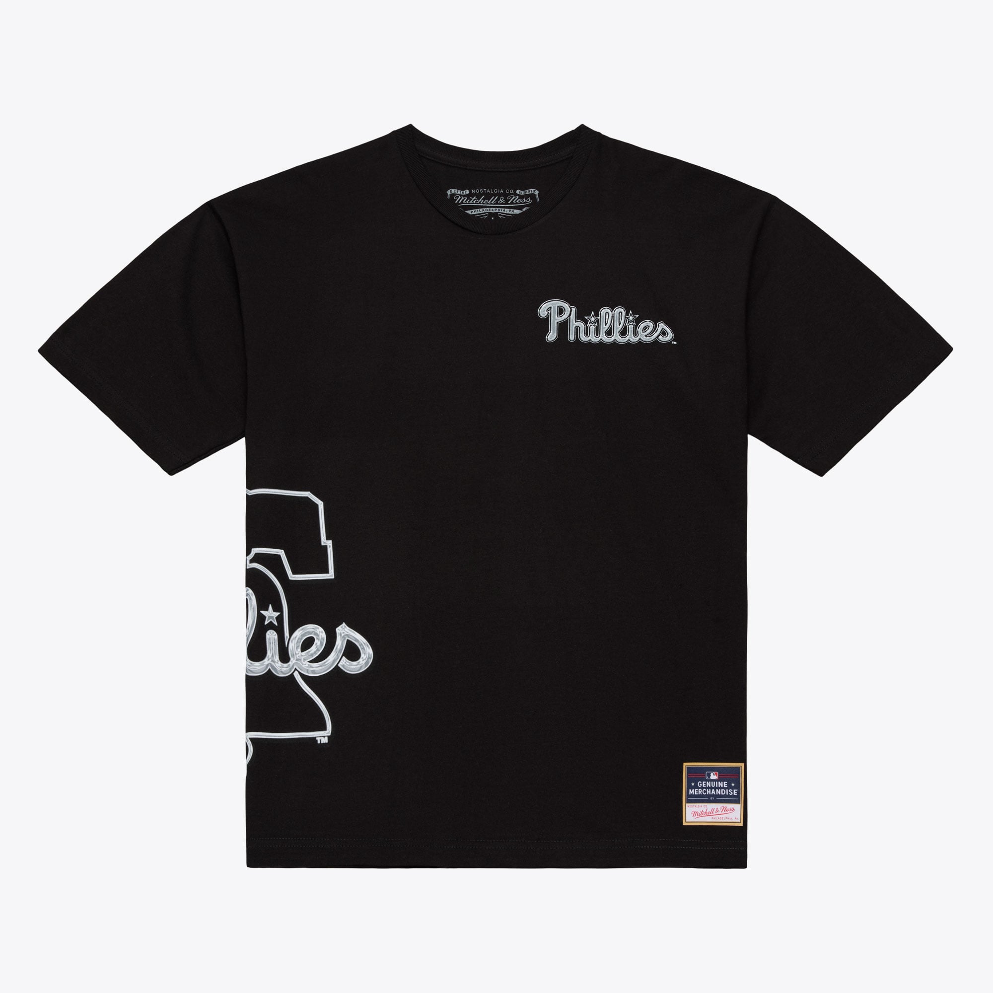 T-shirt Mitchell & Ness noir Philadelphia Phillies Chrome Heritage pour homme