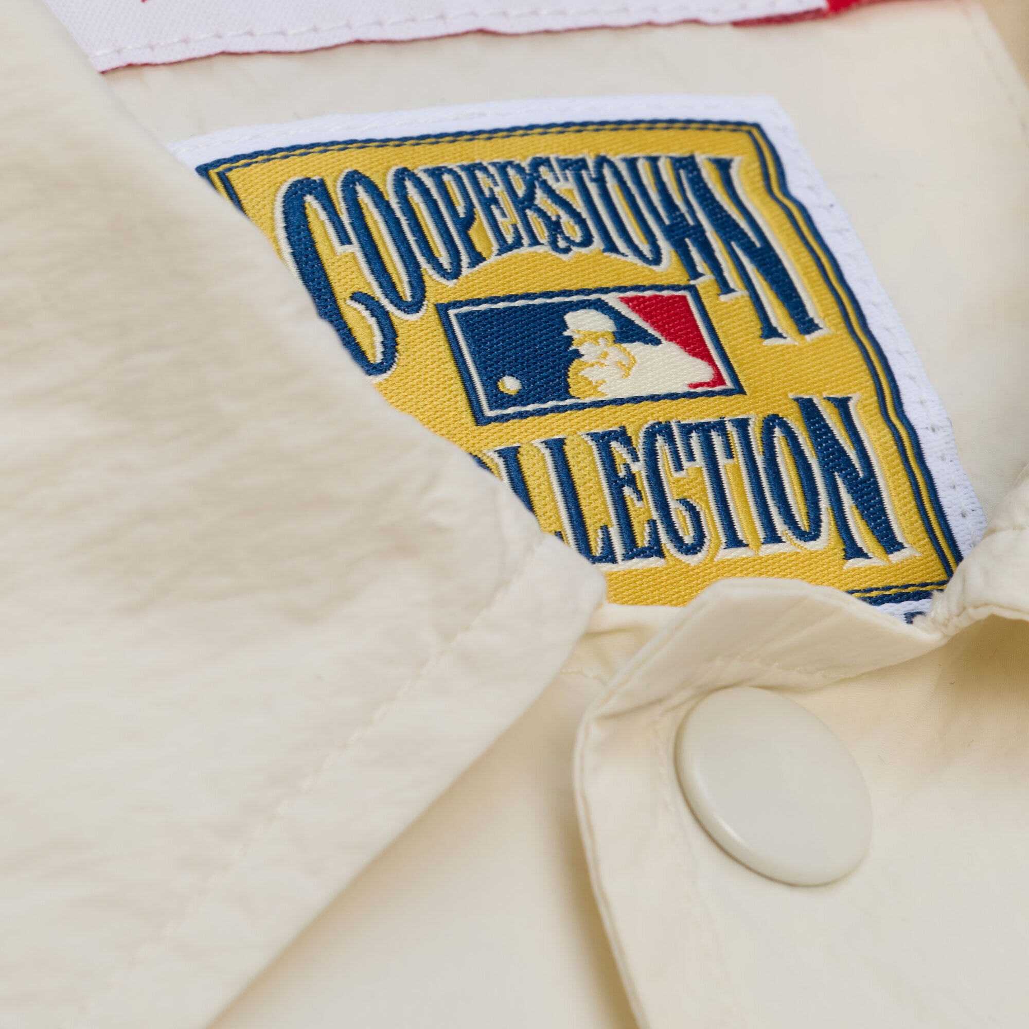 Men's Mitchell & Ness  Cream Philadelphia Phillies Cooperstown Collection Retro Roots Coaches Jacket