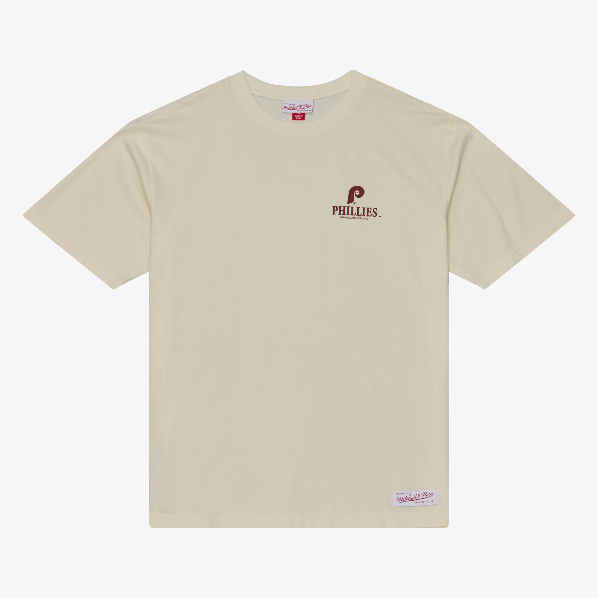 Men's Mitchell & Ness Cream Philadelphia Phillies Core Essentials T-Shirt