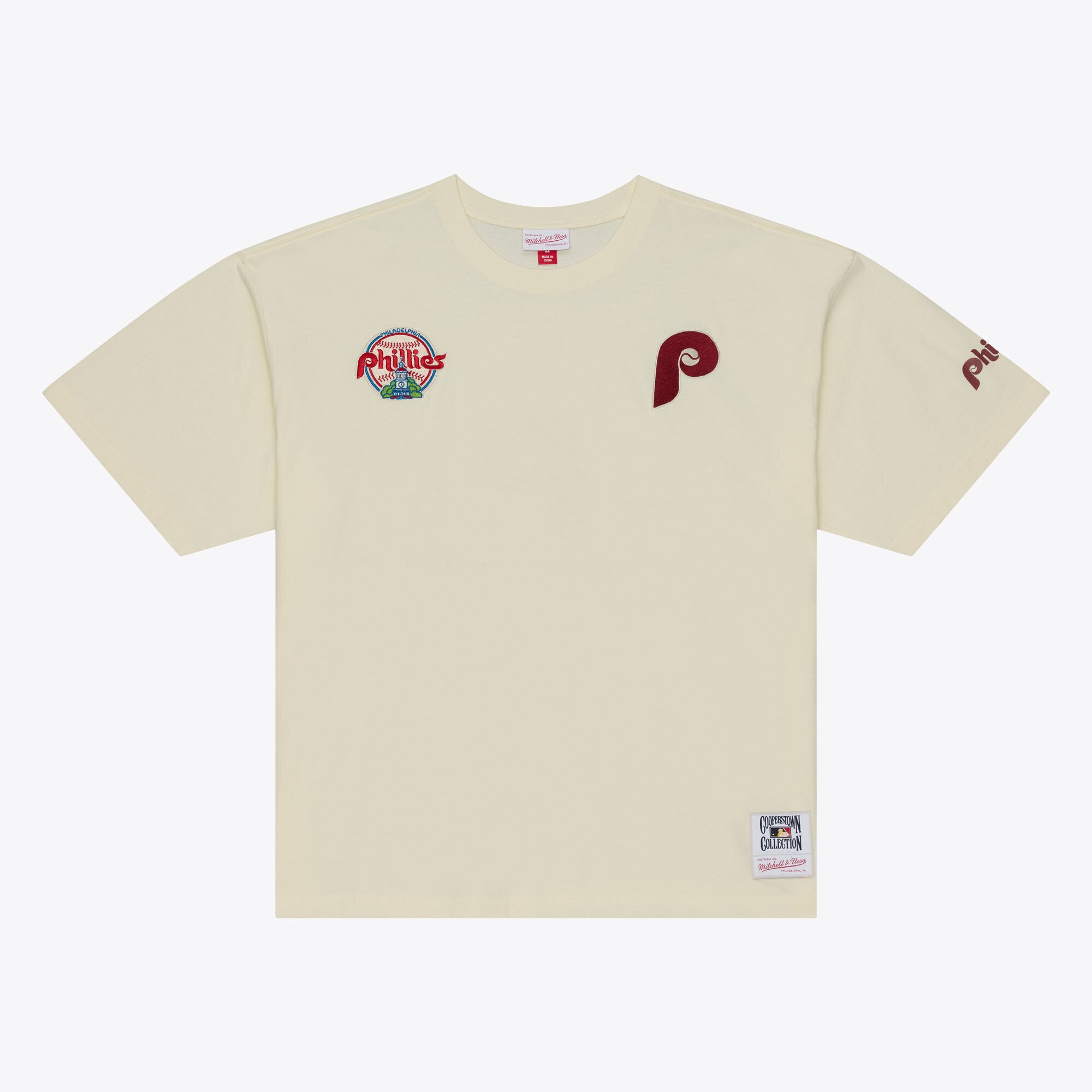 T-shirt oversize Mitchell & Ness crème Philadelphia Phillies Heritage Hues pour homme