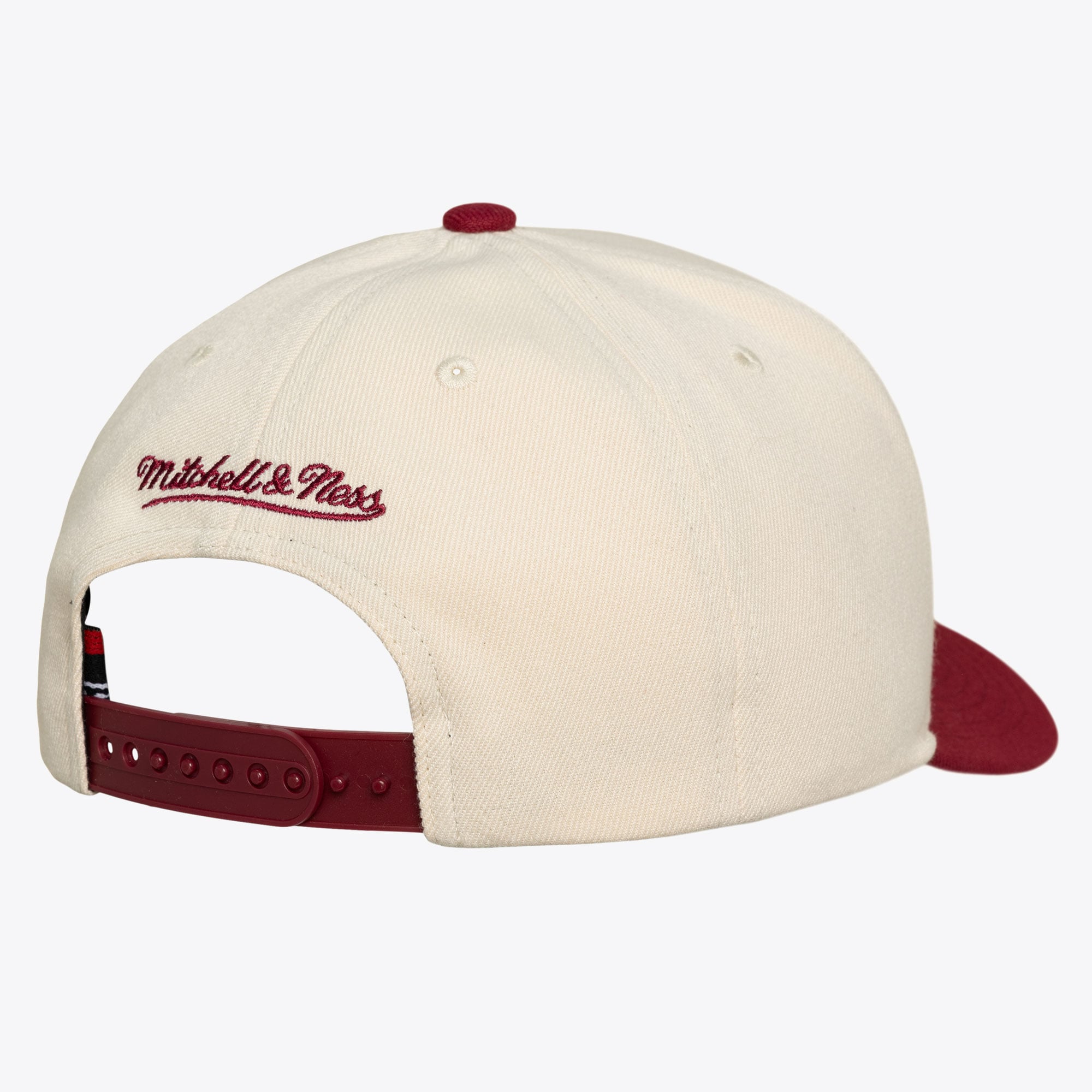 Men's Mitchell & Ness Cream/Burgundy Philadelphia Phillies Cooperstown Collection Flawless Script Stretch-Snap Hat