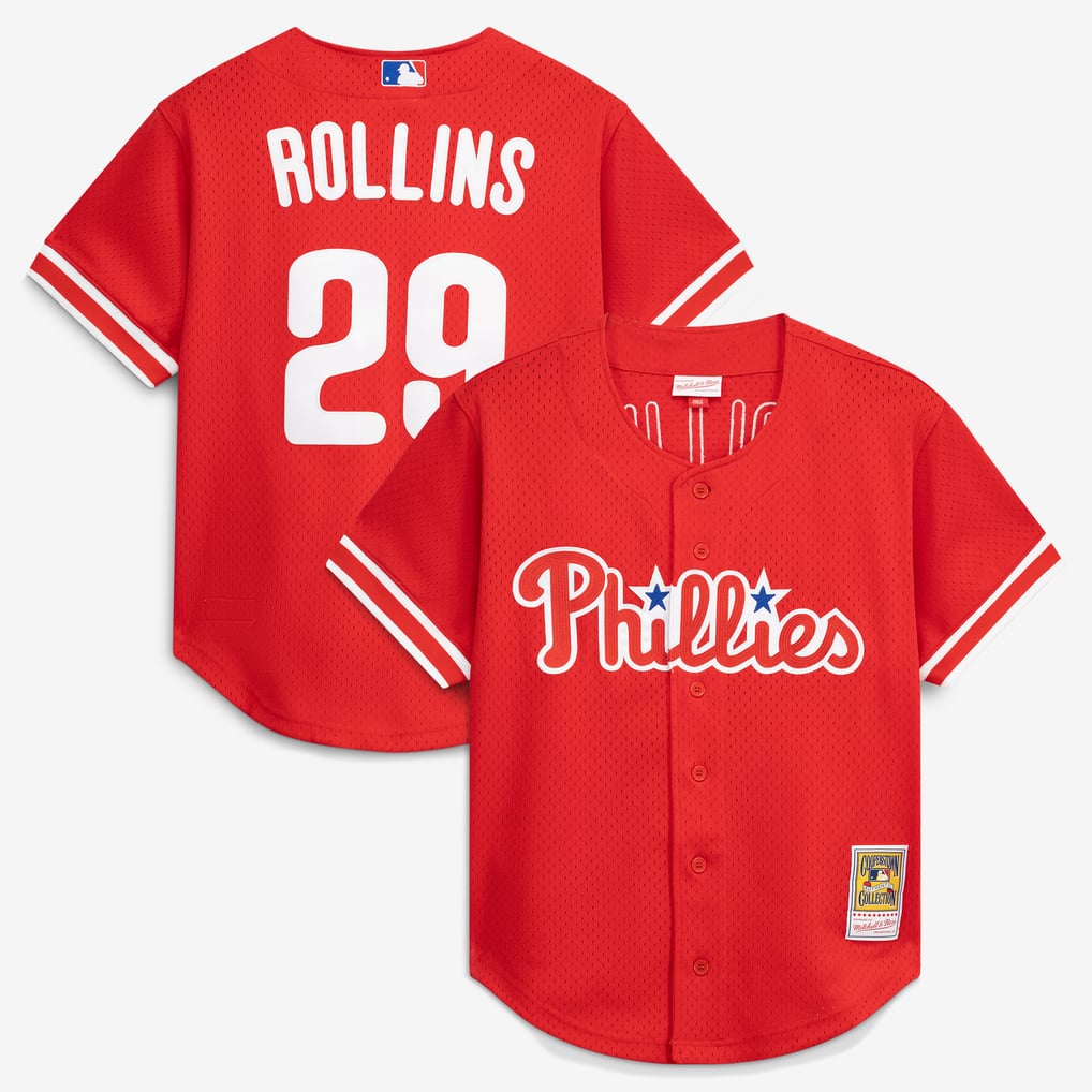 メンズ Mitchell&Ness ジミー・ロリンズ レッド フィラデルフィア 