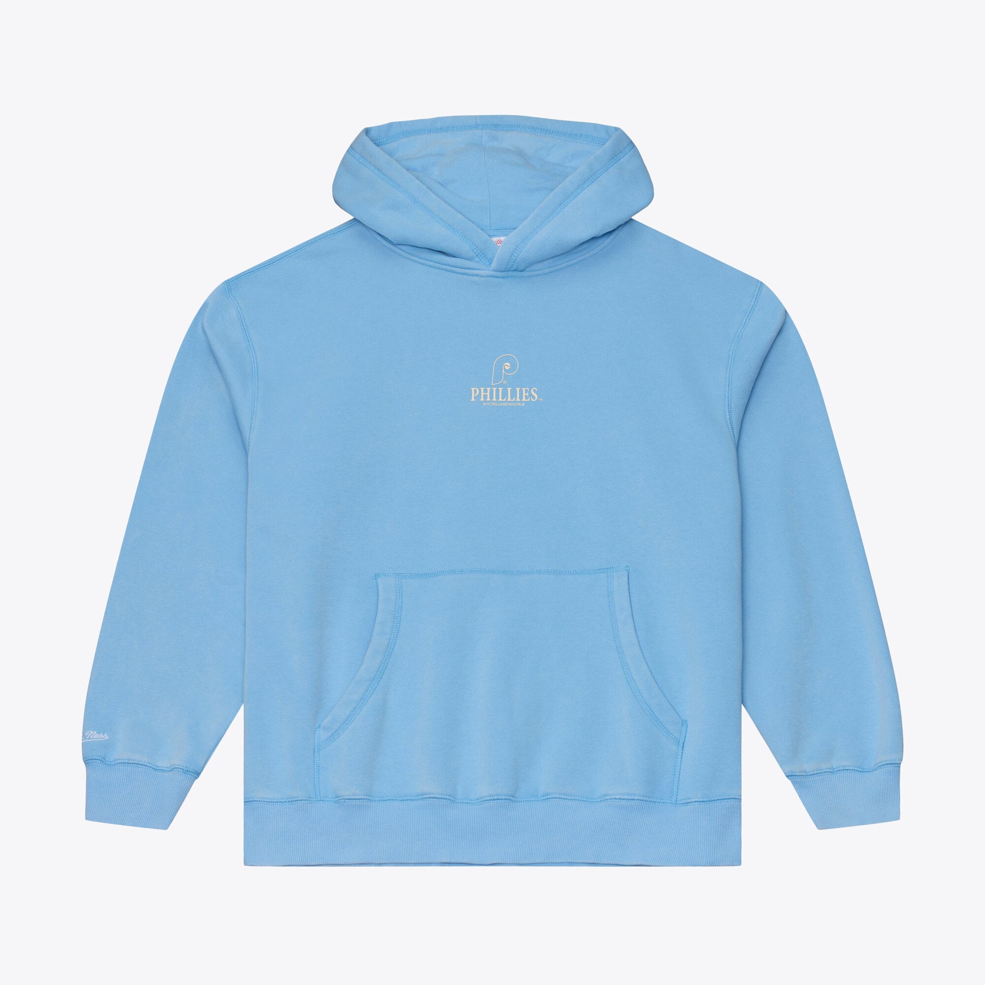 Sweat à capuche en polaire Mitchell & Ness bleu clair Philadelphia Phillies pour homme
