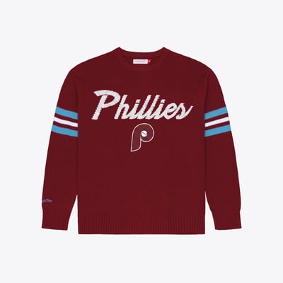 Philadelphia Phillies Mitchell & Ness Head Coach Sweater - Maroon
