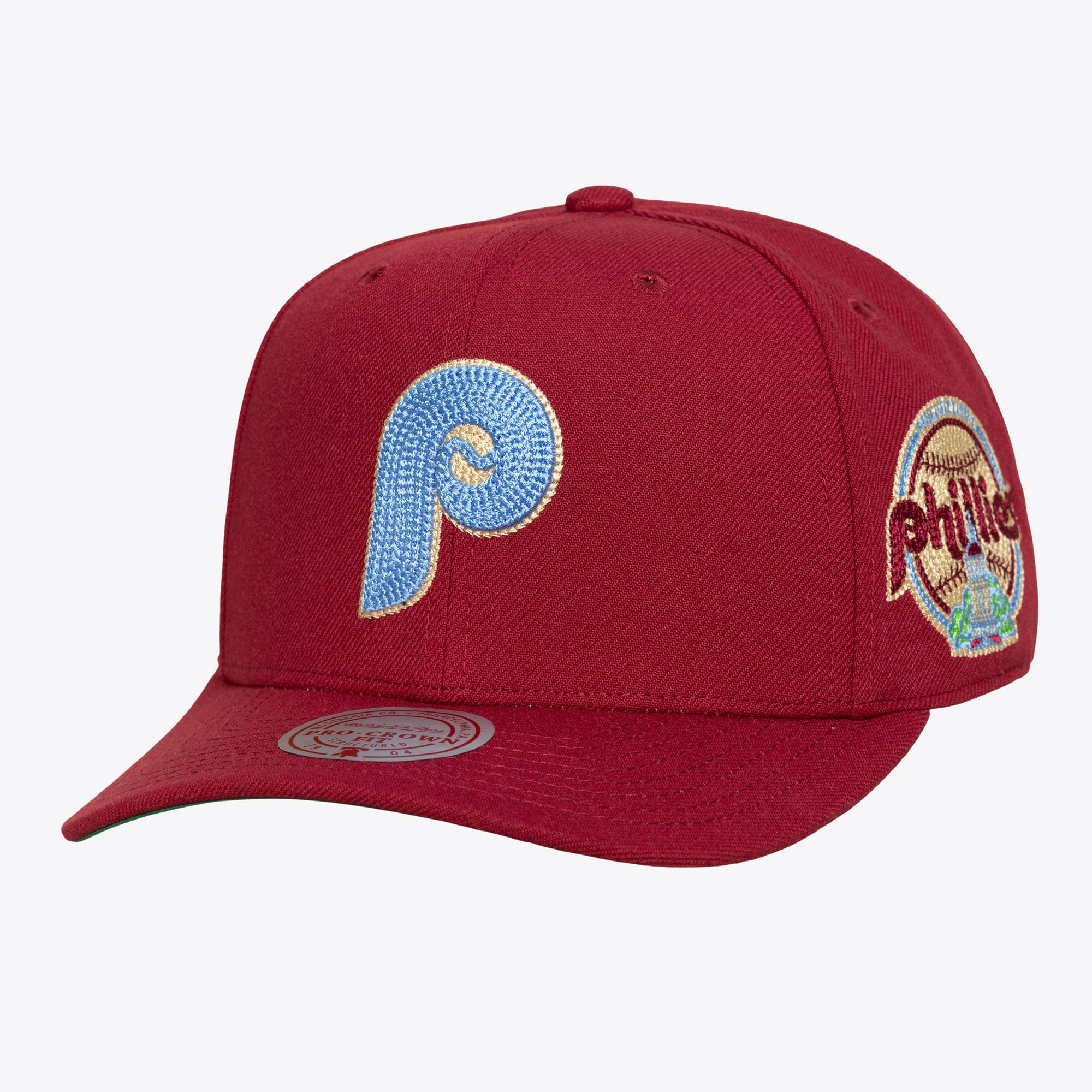 Men's Mitchell & Ness  Maroon Philadelphia Phillies Secondary Patch Pro Snapback Hat