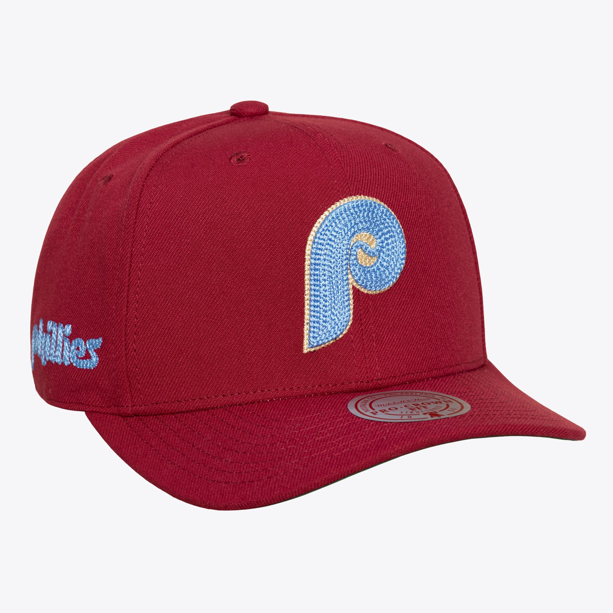 Men's Mitchell & Ness  Maroon Philadelphia Phillies Secondary Patch Pro Snapback Hat