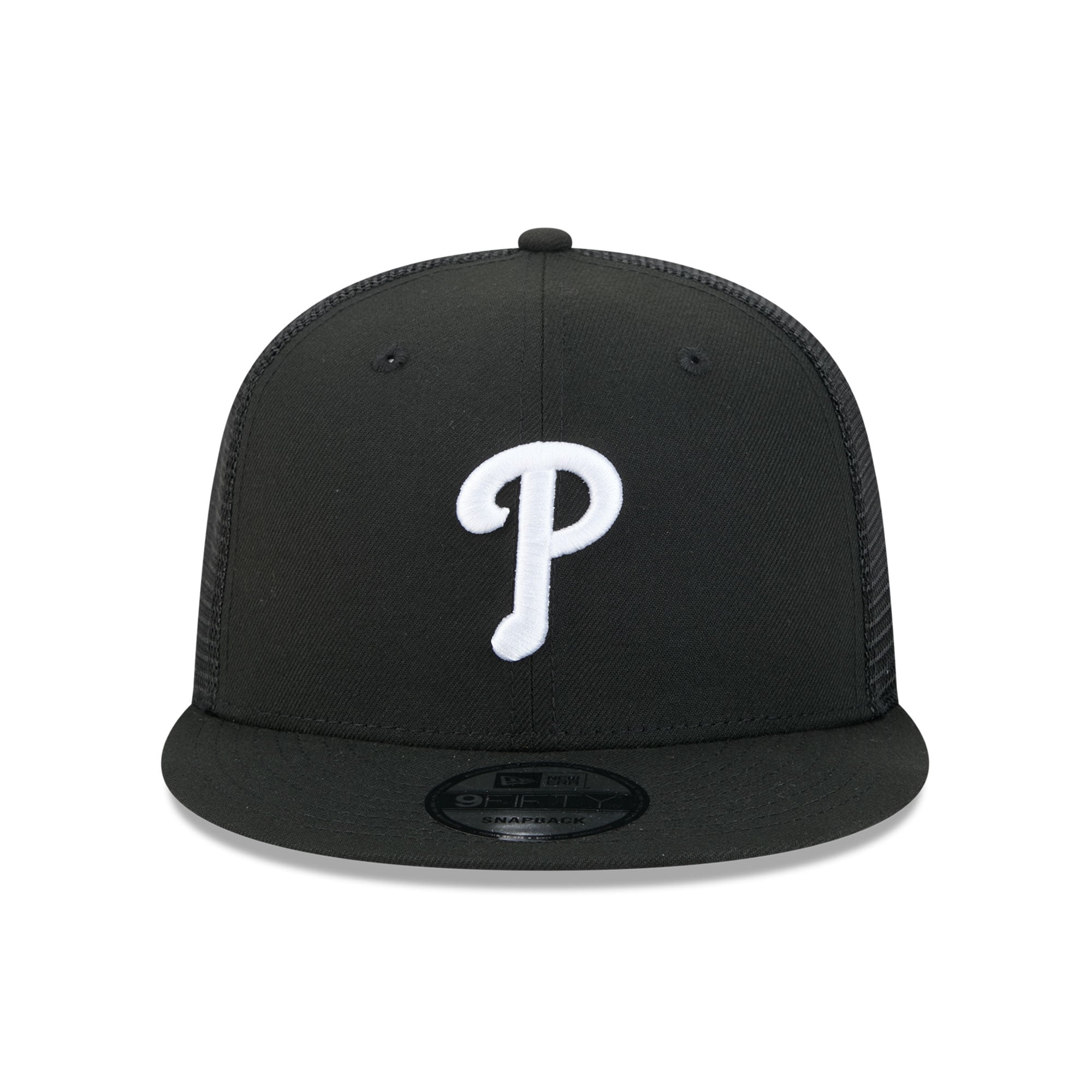 Casquette trucker ajustable New Era 9FIFTY noire Philadelphia Phillies pour homme