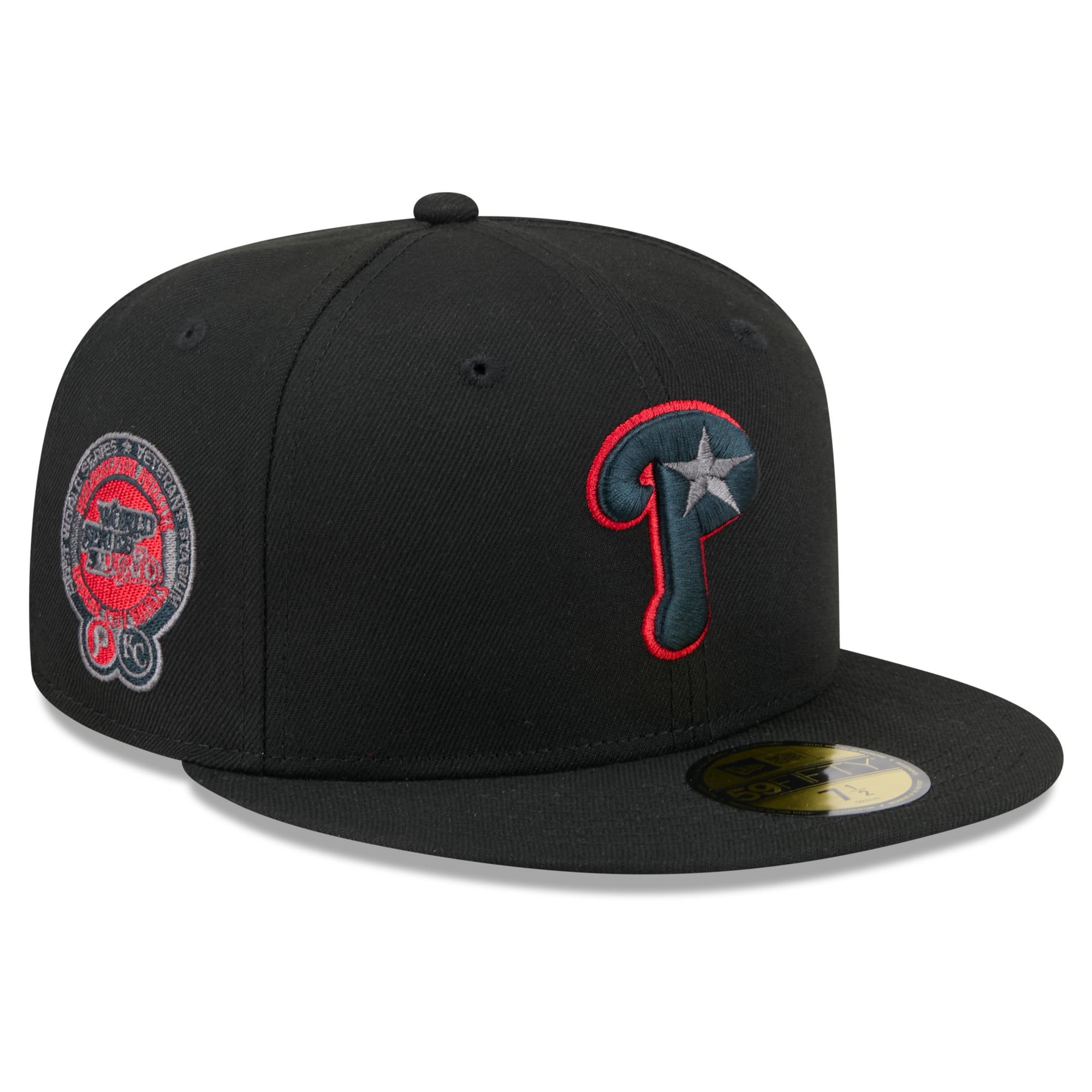 Casquette ajustée New Era 59FIFTY pour homme, noire, Philadelphia Phillies Color Pop